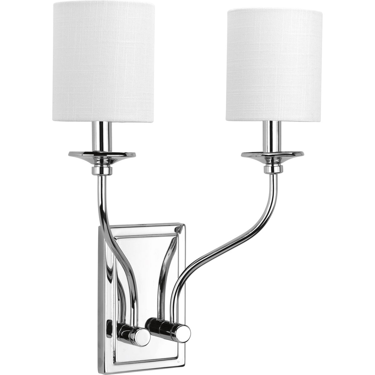 Progress Lighting P710019-015 Bonita 13.625-in W 2 -Light Polished Chrome Transitional Wall Sconce