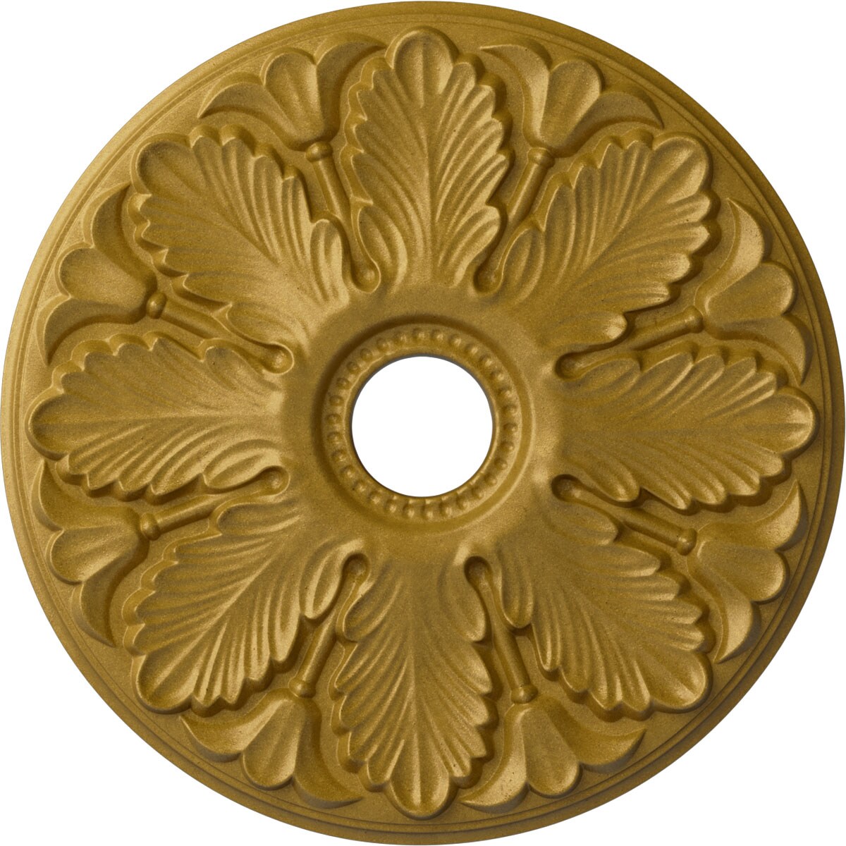 Ekena Millwork CM24MIPGS Milan 24.5-in W x 24.5-in L Painted Pharaohs Gold Polyurethane Whole Ceiling Medallion