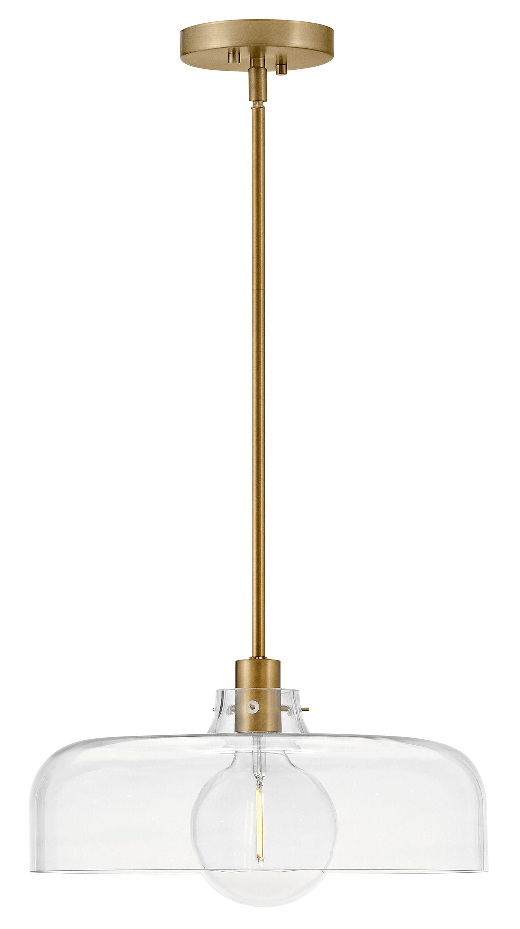 Lark 83497LCB Maisie Lacquered Brass Traditional Opal glass Cylinder Medium Hanging Pendant light