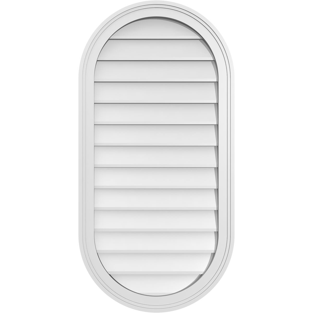 Ekena Millwork GVPVR20X4002SN 20-Inches x 40-Inches Off-white Oval PVC Gable Louver Vent