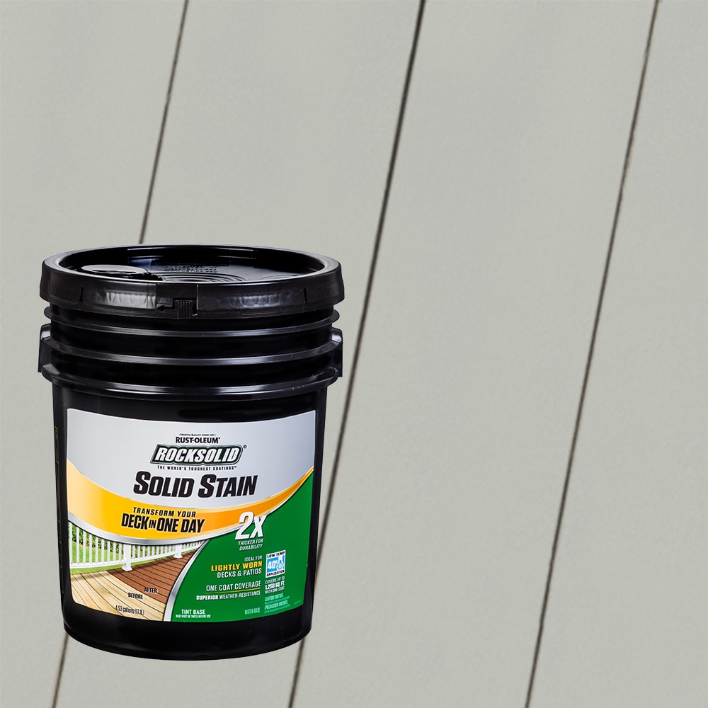 Rust-Oleum 319821T RockSolid 2X Solid Stain Pre-Tinted Juniper Solid Exterior Wood Stain and Sealer in One ( 5-gallon )