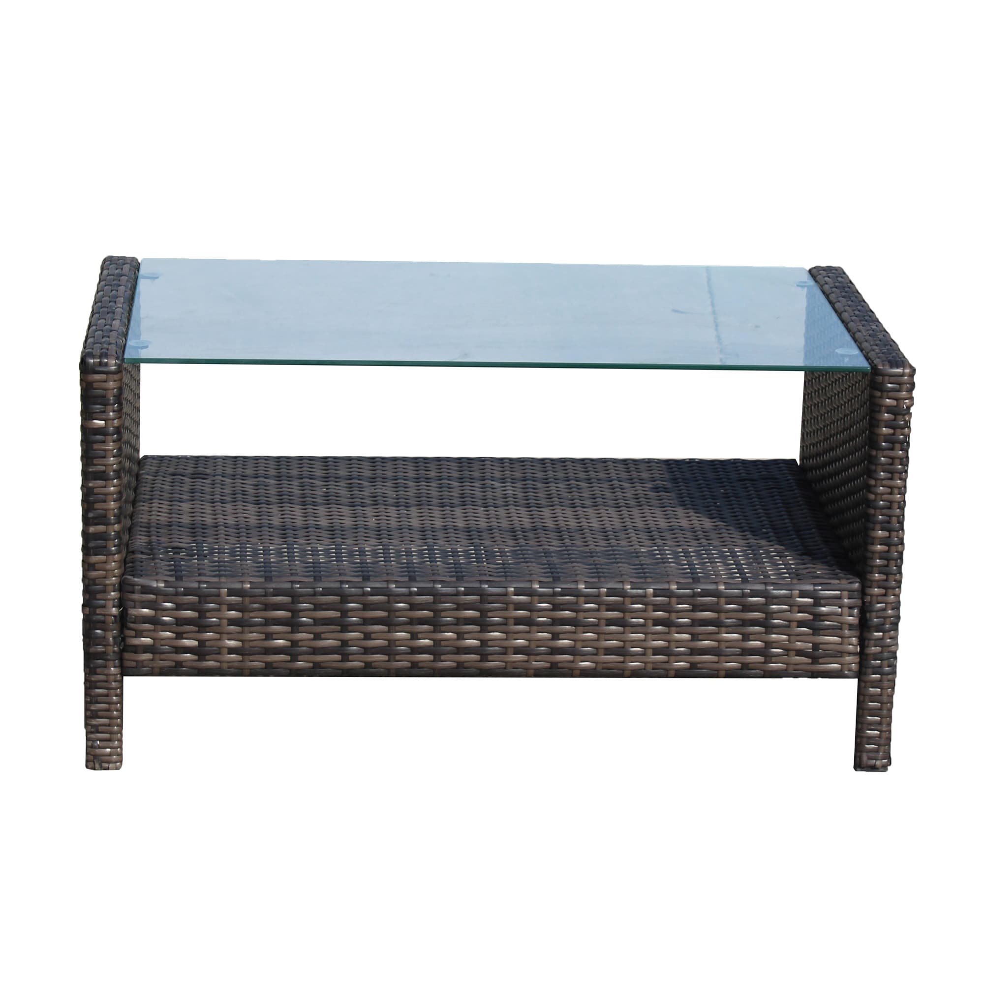 Gaierptone CRXP7X60B6V Patio Coffee Table Rectangle Outdoor Coffee 20.5-in W x 34.6-in L