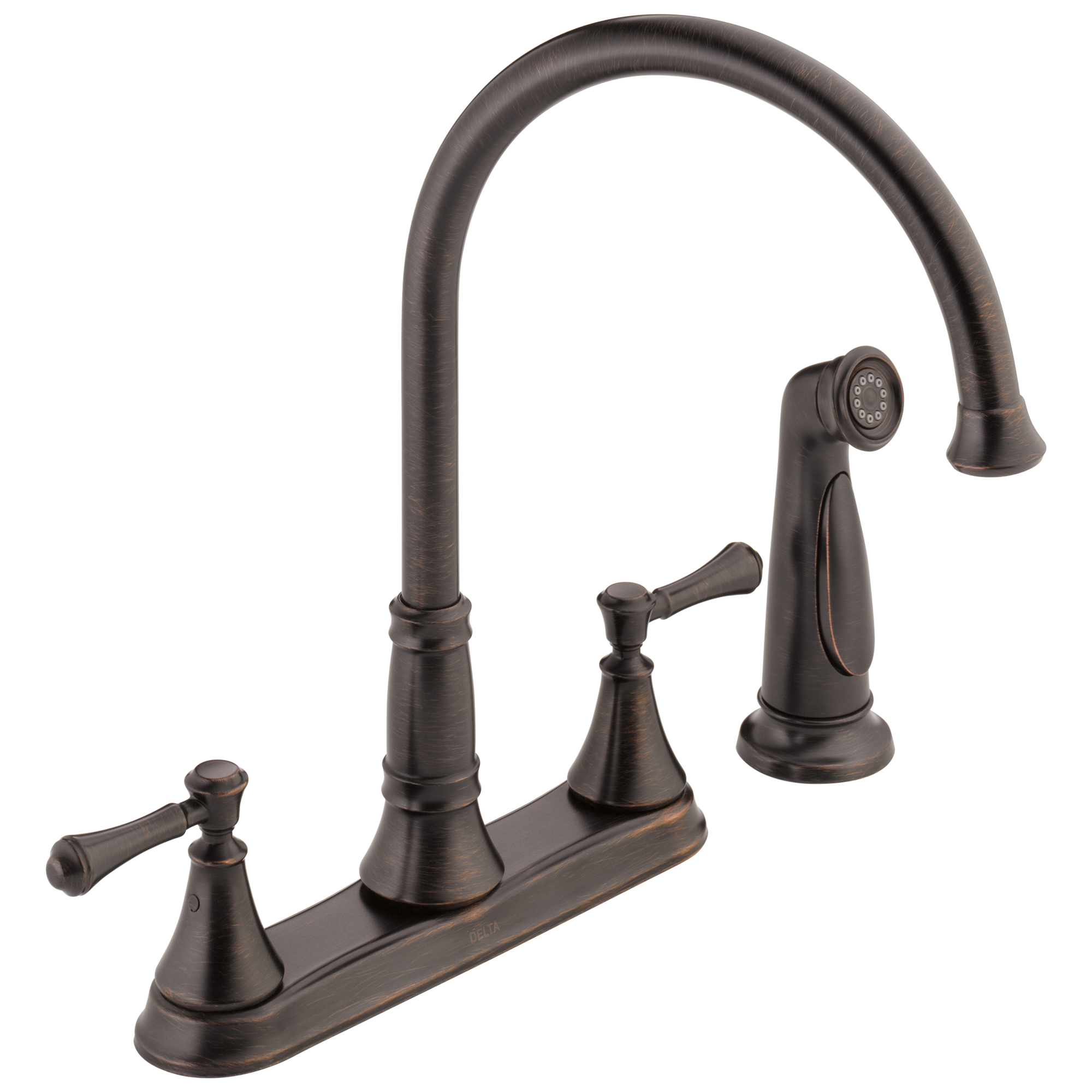 Delta Cassidy Venetian Bronze Single Handle Kitchen Faucet Deck Plate   02883166 