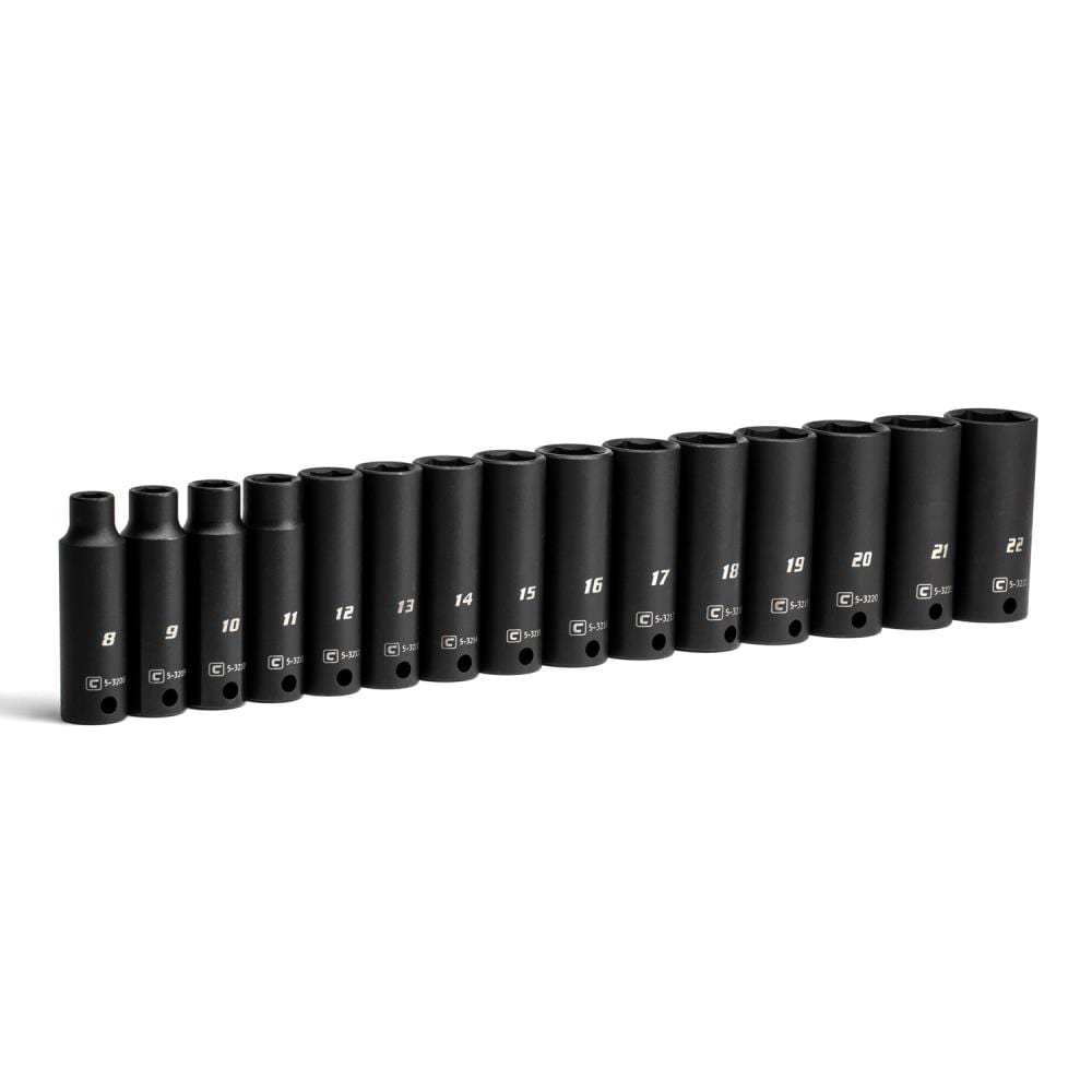 Capri Tools CP53000-15MD 15 -Piece Metric 3/8-in Drive Set 6-point Impact Socket Set