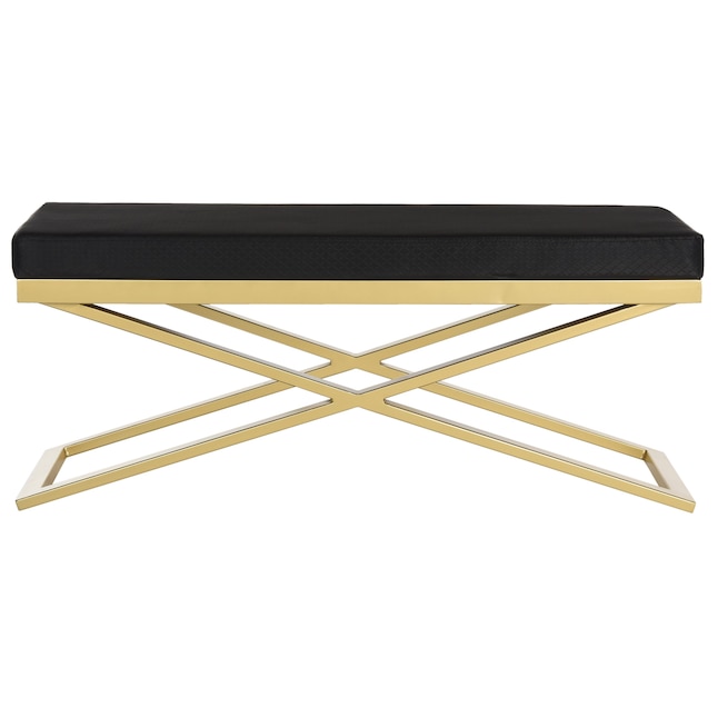 toon zakdoek Zeker Safavieh Acra Modern Black/Gold/Gold Accent Bench 43.2-in x 18-in in the  Benches department at Lowes.com