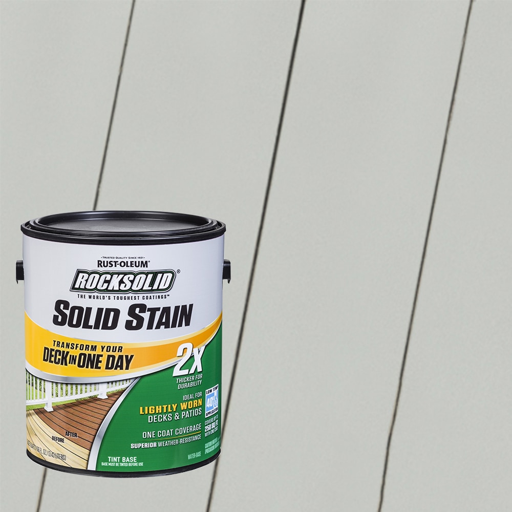 Rust-Oleum 319759T RockSolid 2X Solid Stain Pre-Tinted Graywash Solid Exterior Wood Stain and Sealer in One ( 1-gallon )