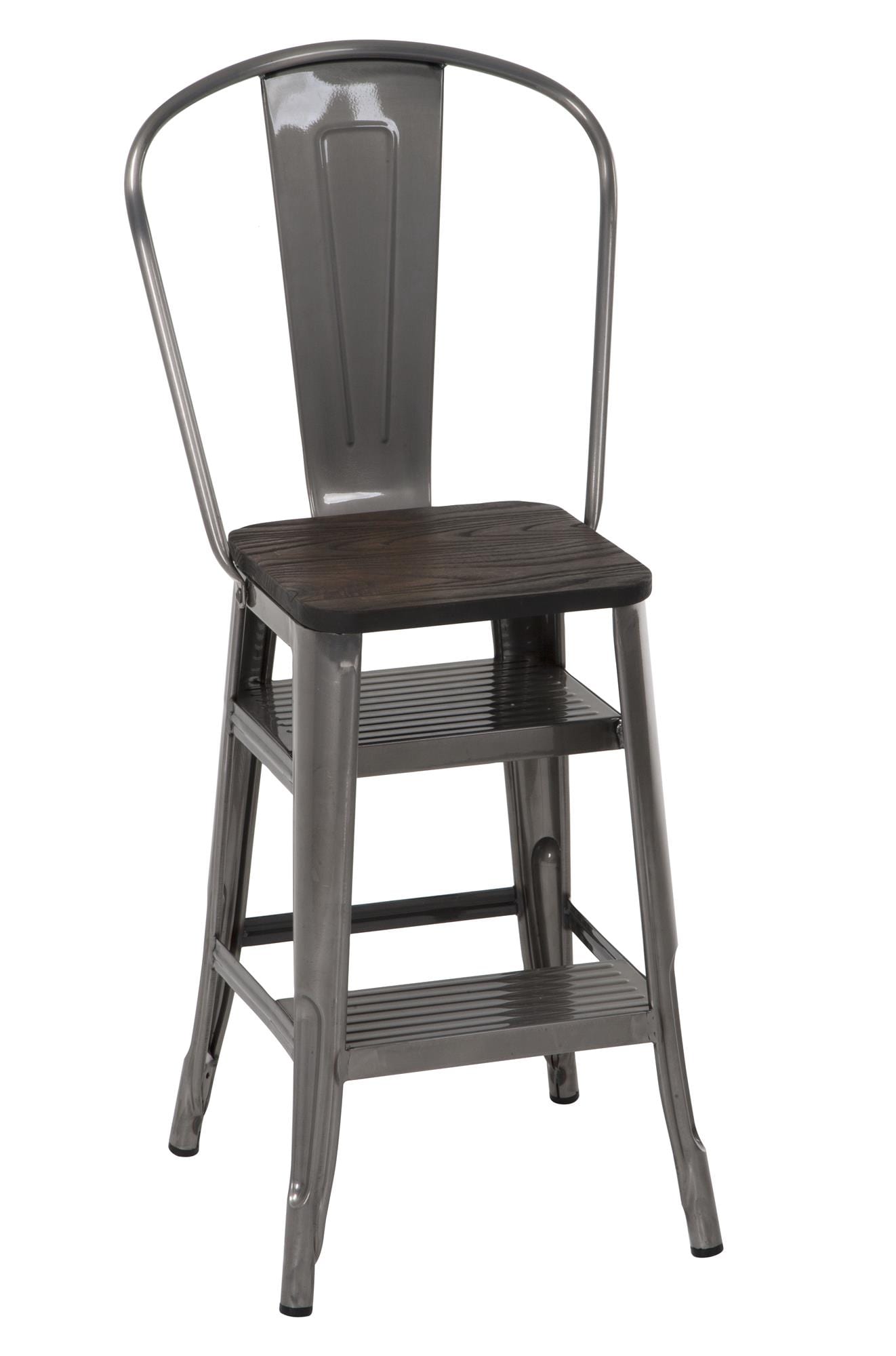 Cosco 14120AGM1E Metallic Silver Standard Folding Chair with Solid Seat (Indoor)