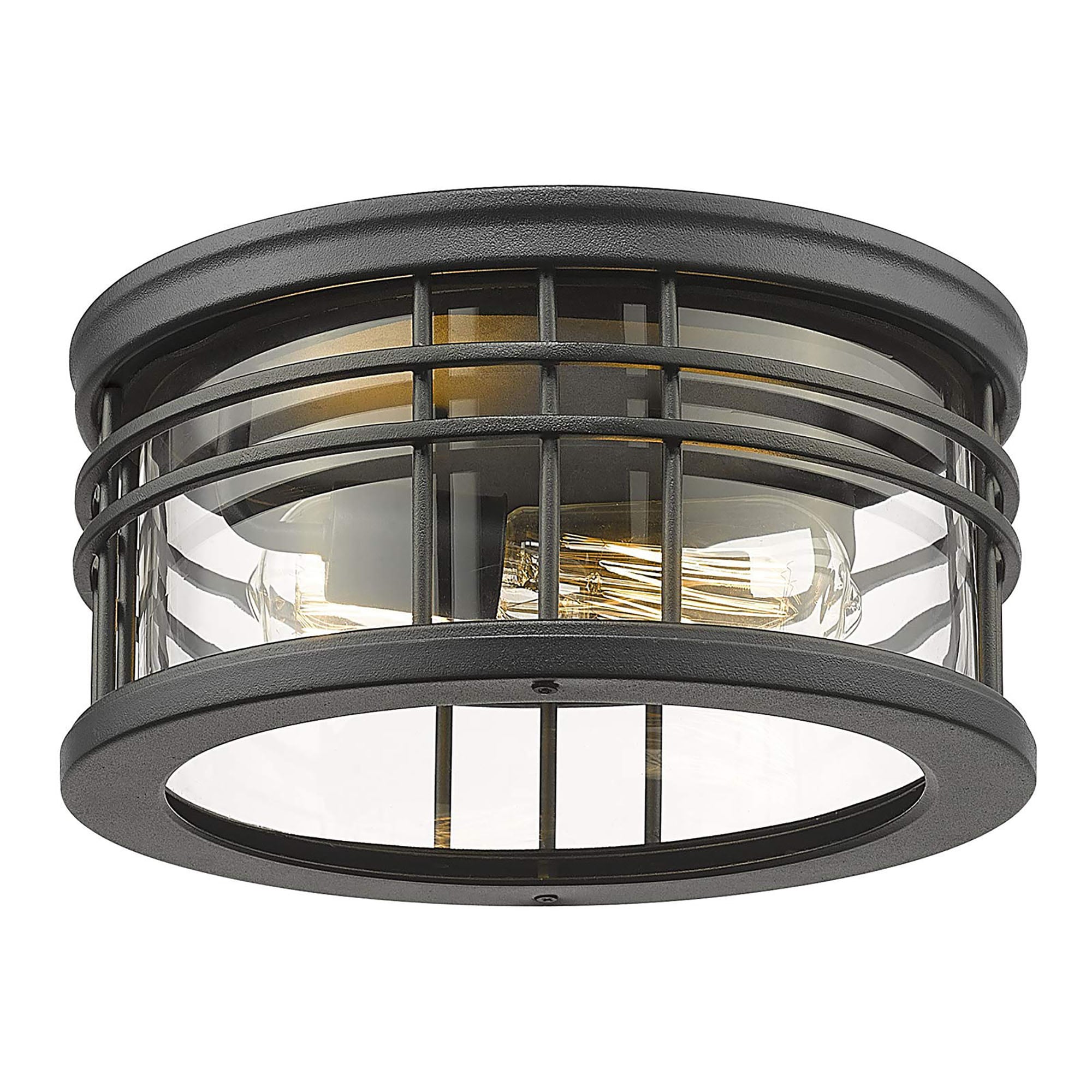 LTMATE LS5HW49-F BK JAZAVA 2 -Light 12-in Matte Black Flush Mount Light