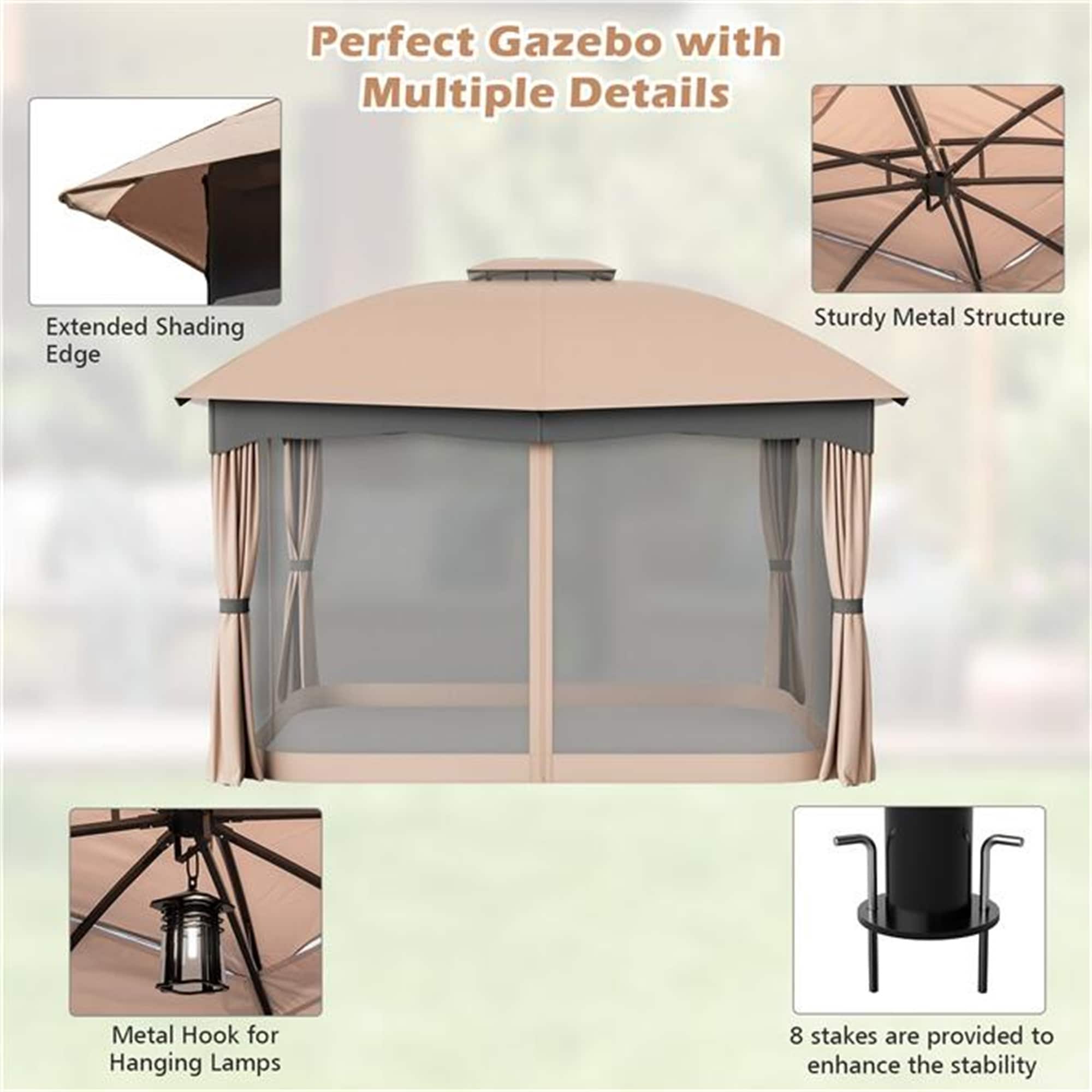 BABOOM BOM-0384GR-CO Wood-Resin-Gazebos - View #8