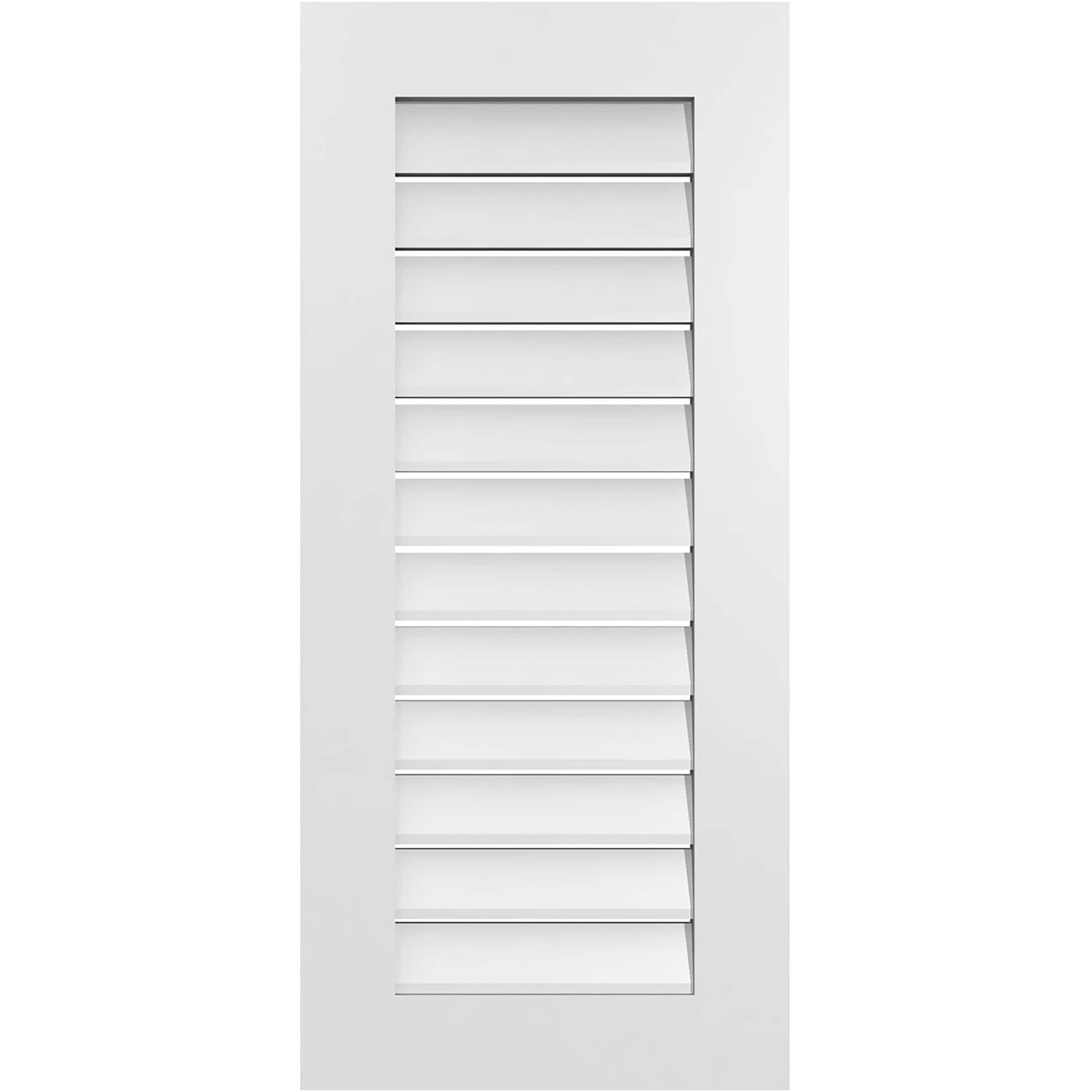 Ekena Millwork GVPVE18X4001SF 18-Inches x 40-Inches Off-white Rectangle PVC Gable Louver Vent