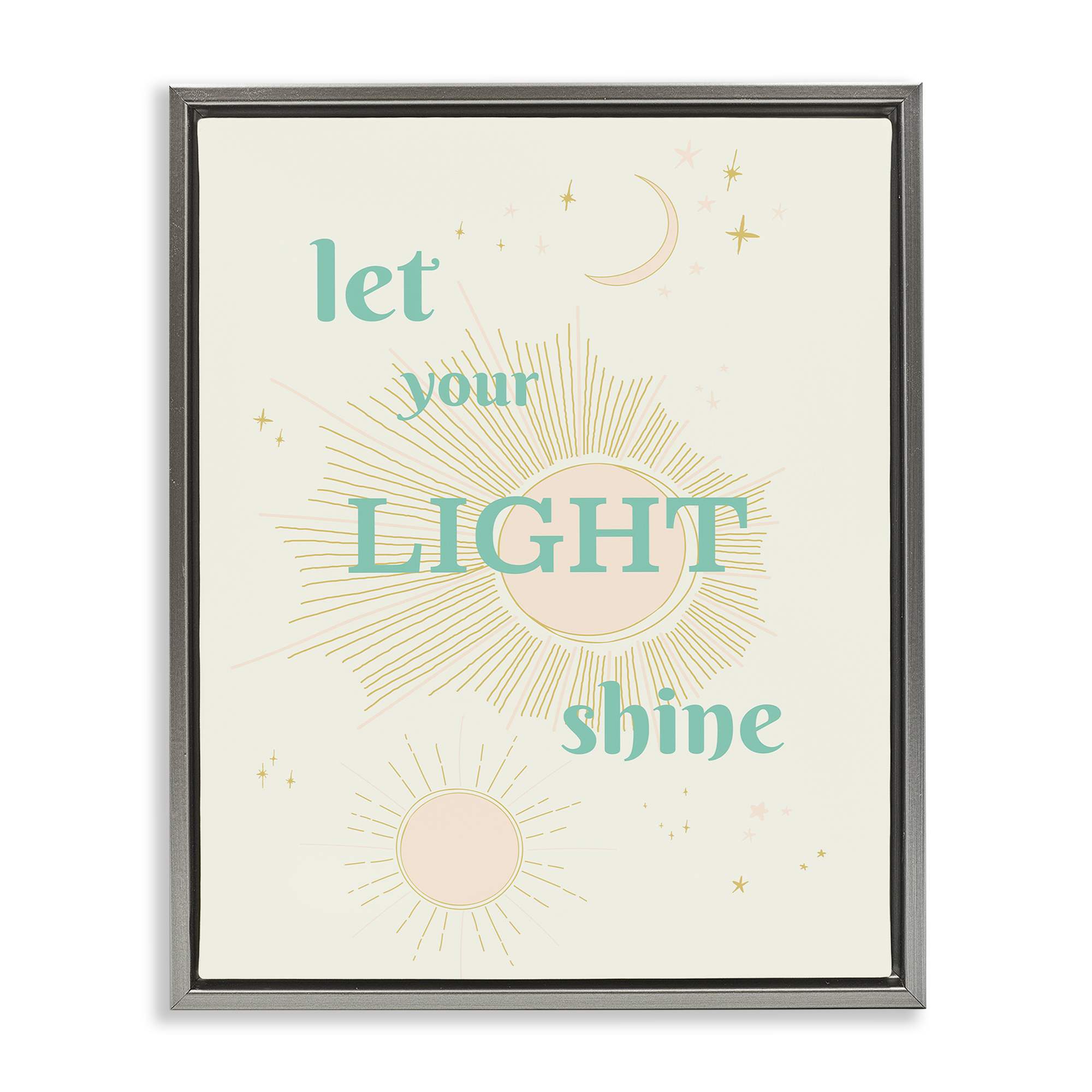 Stupell Industries BS-413-FFL-24X30 Let Your Light Shine Gray Framed Floater Canvas Wall Art By Sweet Melody Designs 25 x 31