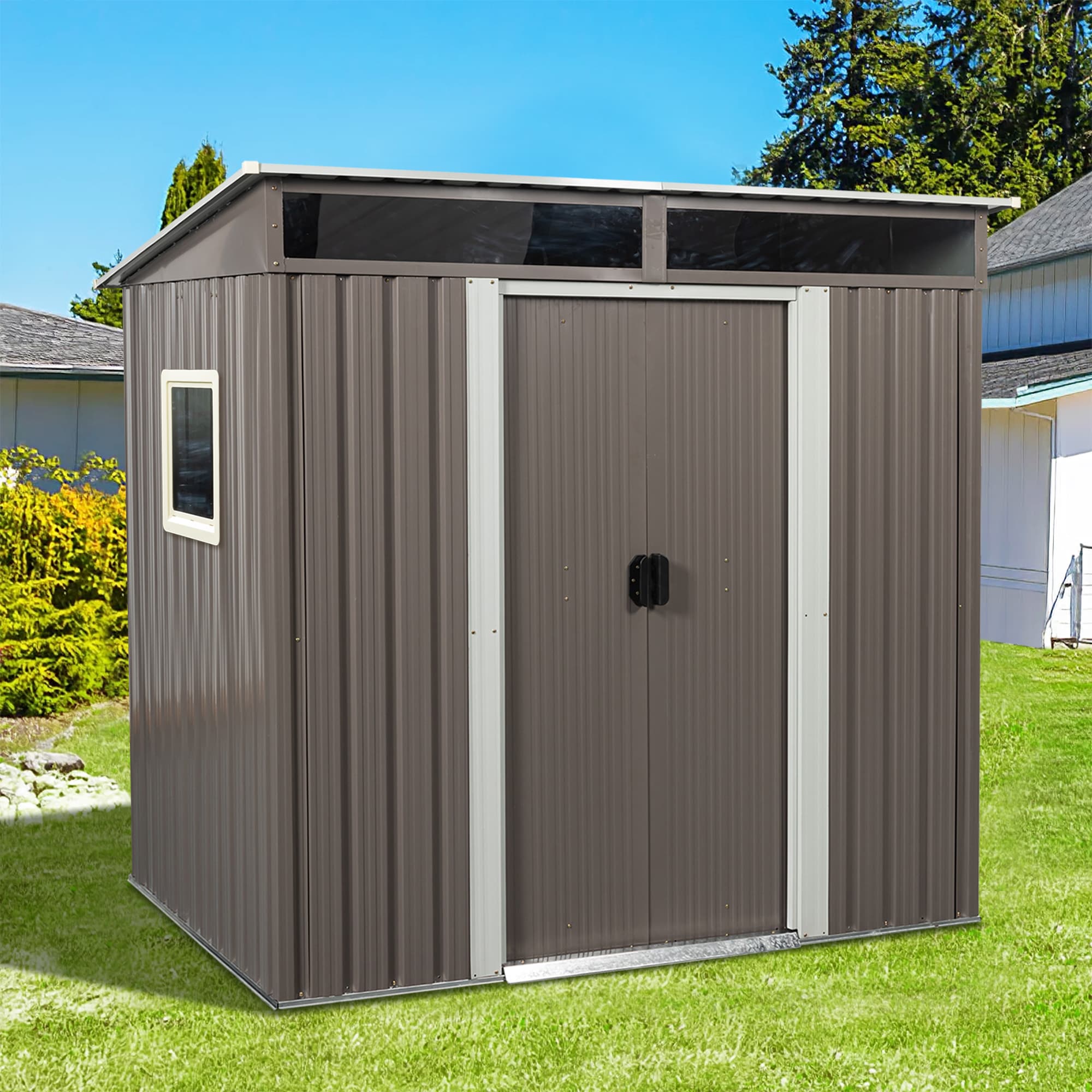 WELLFOR GGJS00565WGY Metal-Storage-Buildings-Sheds - View #3
