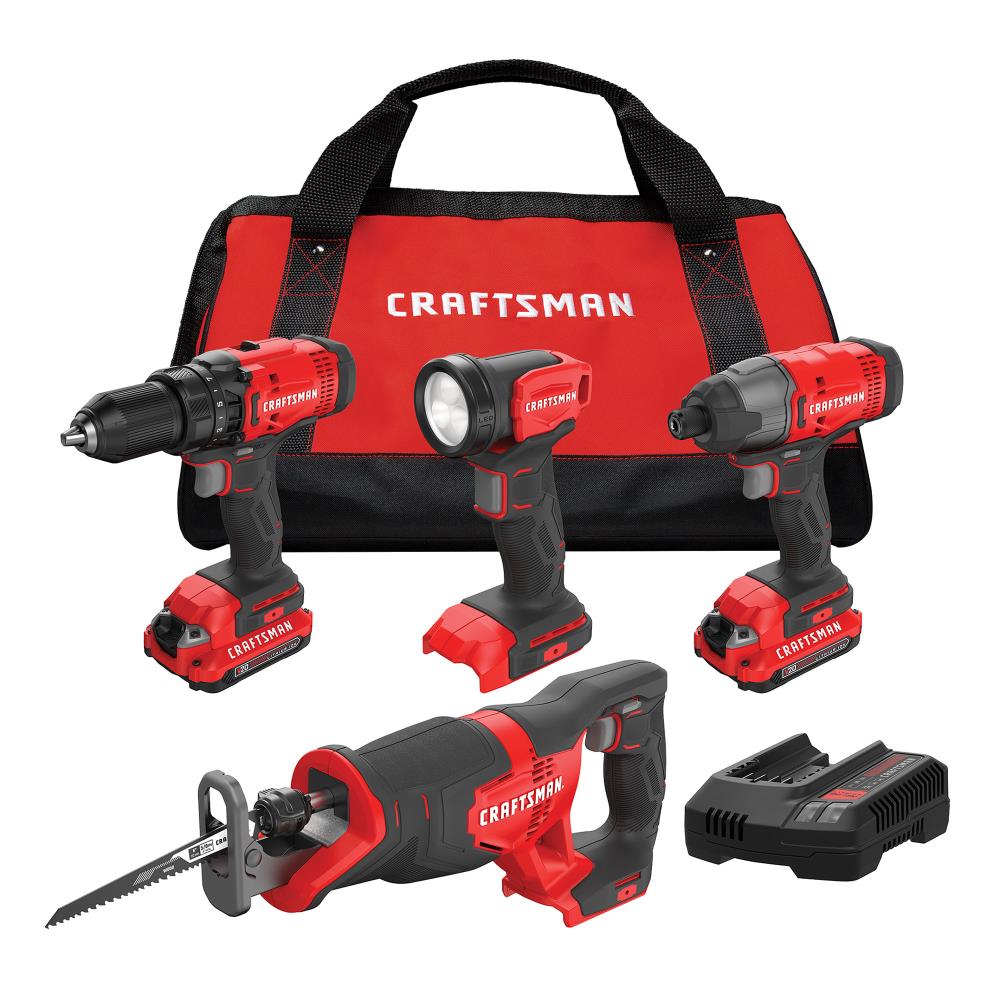 Craftsman V20 4 Tool 20 Volt Max Power Tool Combo Kit With Soft Case 2