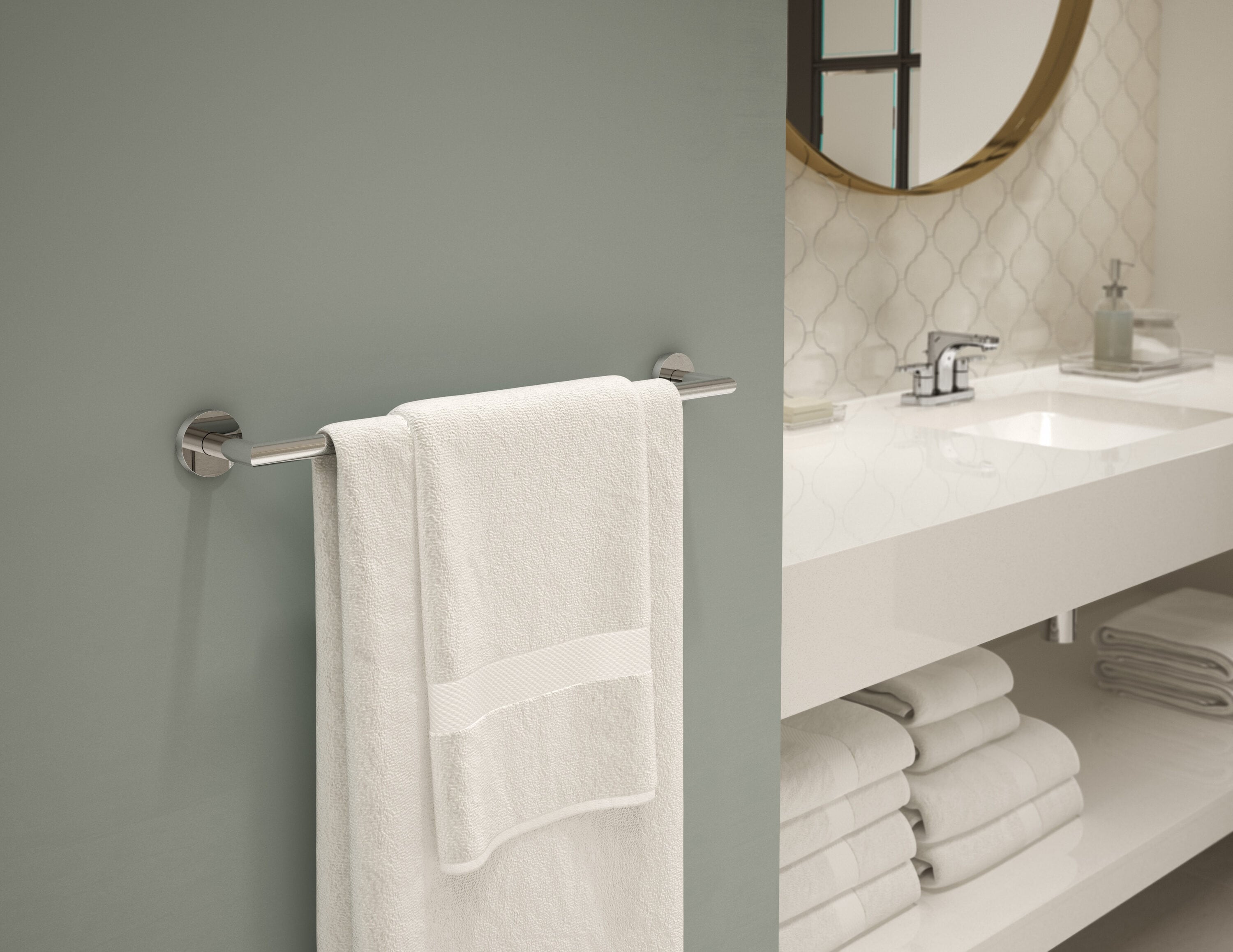 Symmons Identity 18-in Chrome Wall Mount Single Towel Bar in the Towel ...