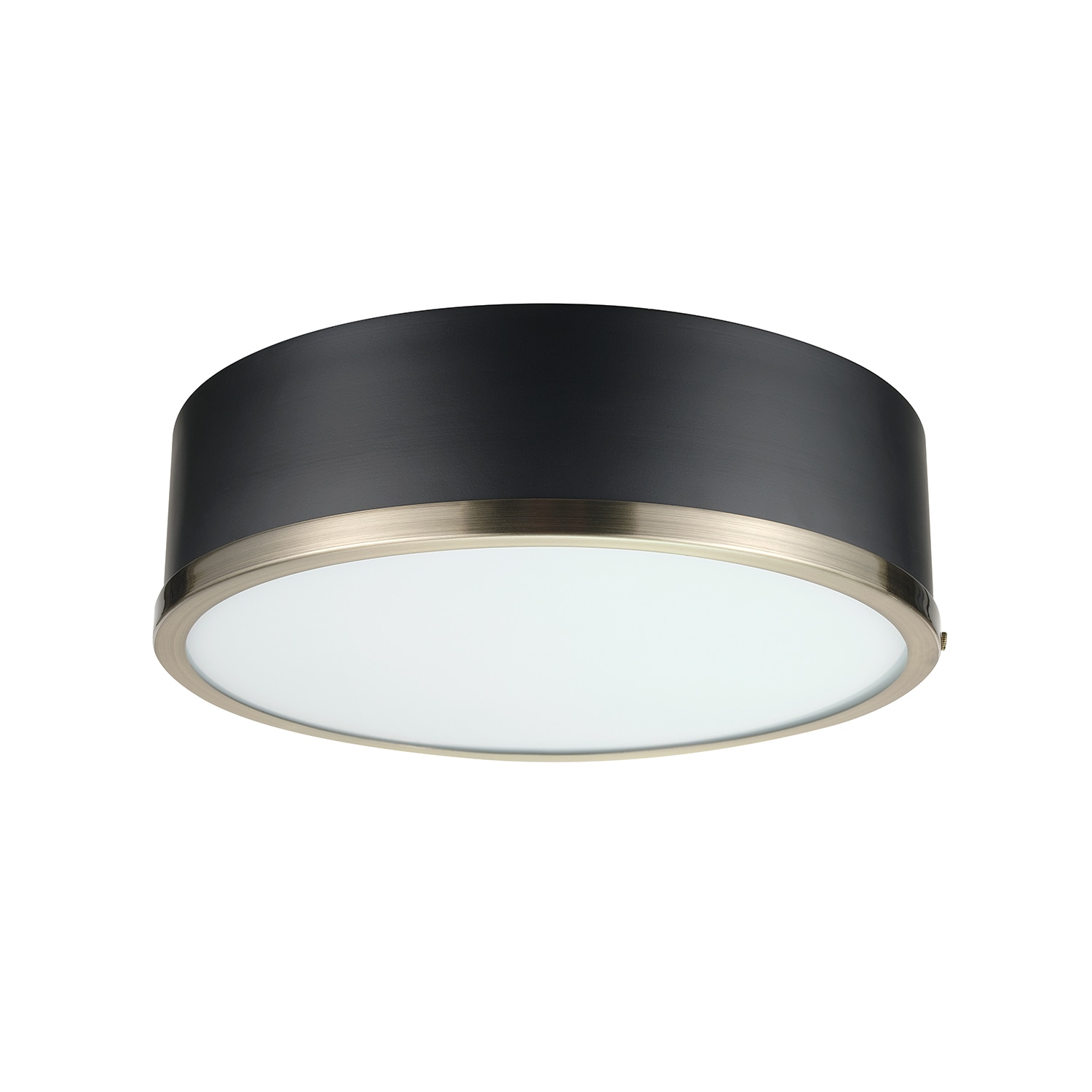 Selina 14" Matte Black Modern Flush Mount with Frosted Glass Shade