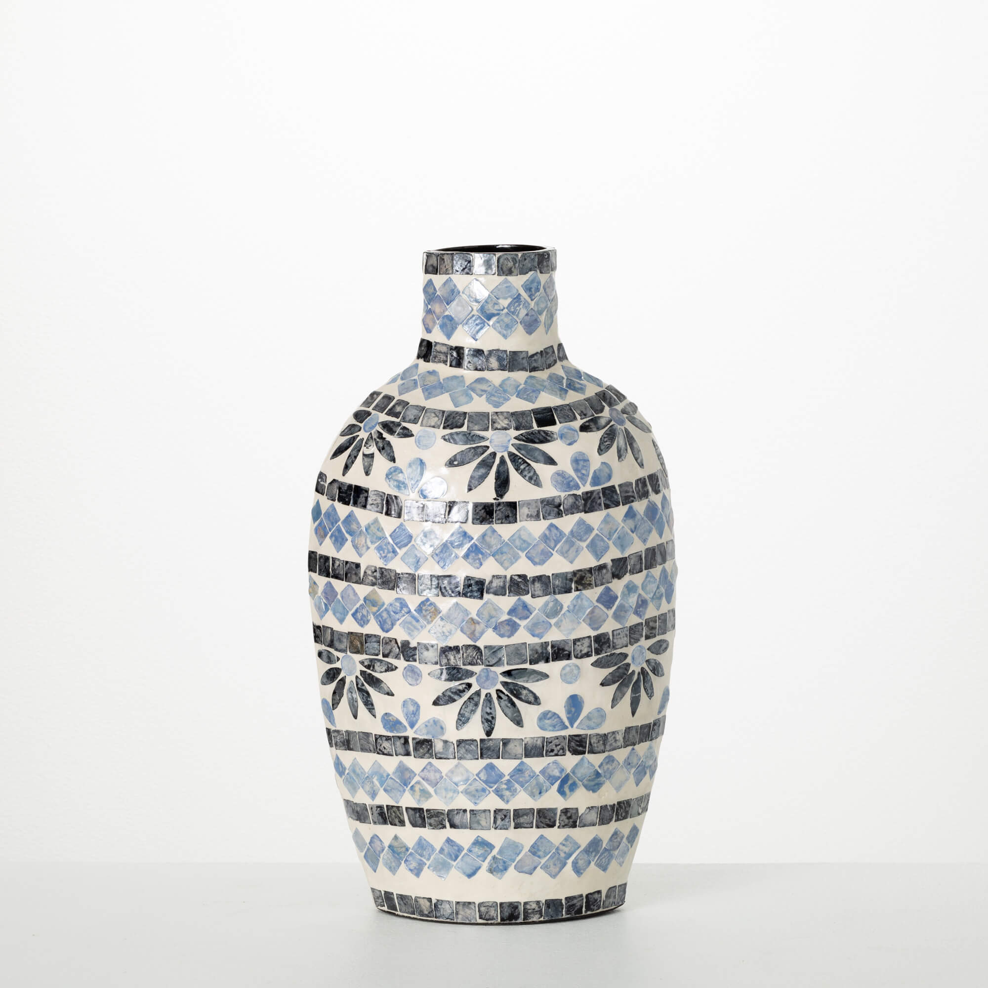 Sullivans N2943 Blue Capiz shell Coastal Vase