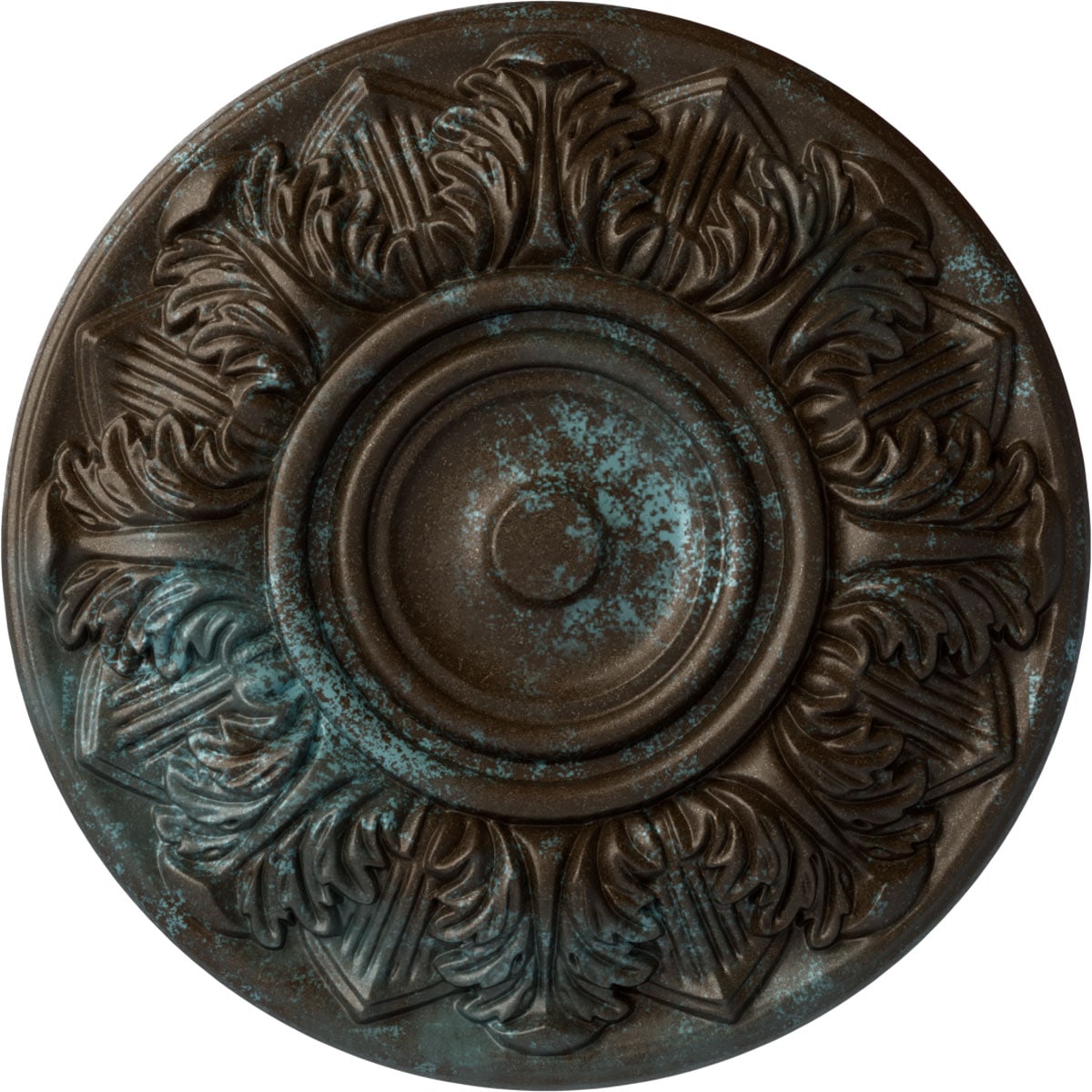 Ekena Millwork CM13WHBBS Whitman 13-in W x 13-in L Bronze Blue Patina Polyurethane Ceiling Medallion