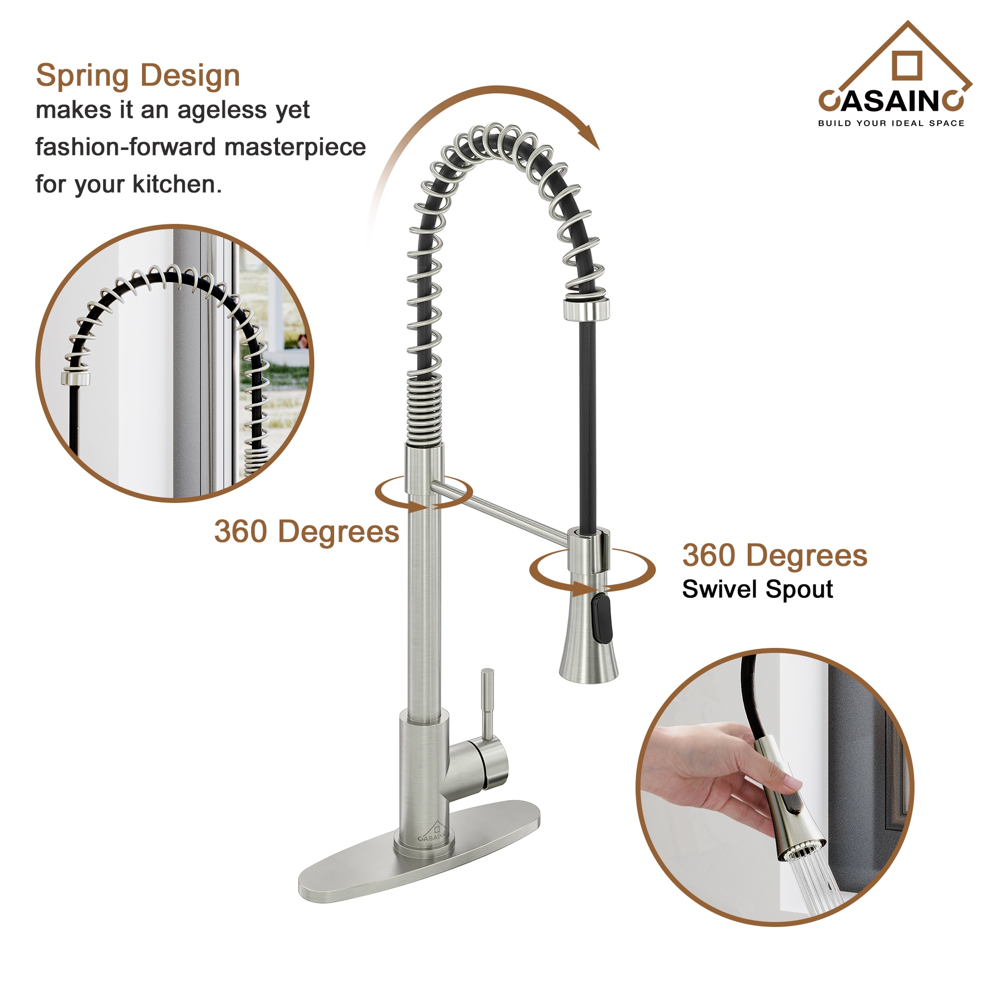 CASAINC CA-C3365-BN Kitchen-Faucets - View #4