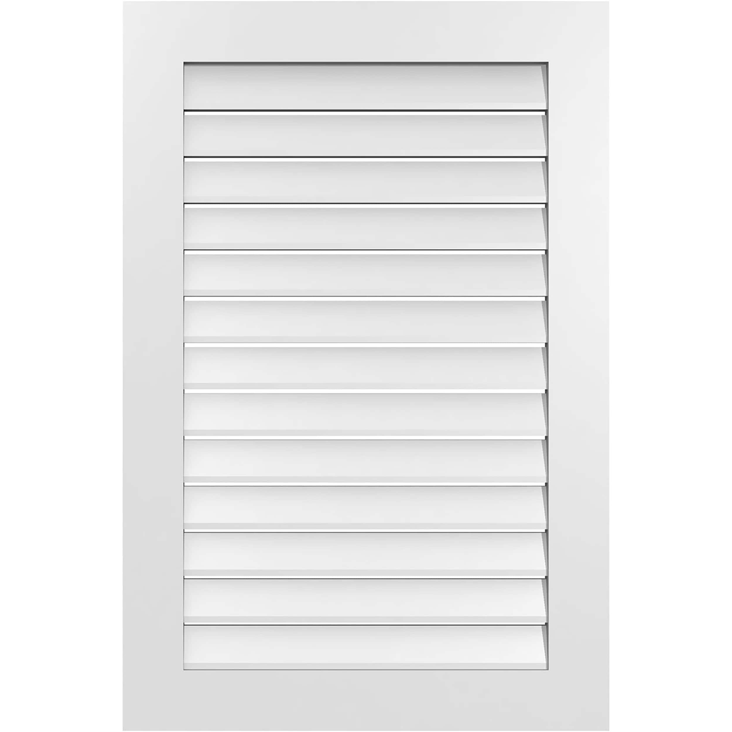 Ekena Millwork GVPVE28X4201SF 28-Inches x 42-Inches Off-white Rectangle PVC Gable Louver Vent