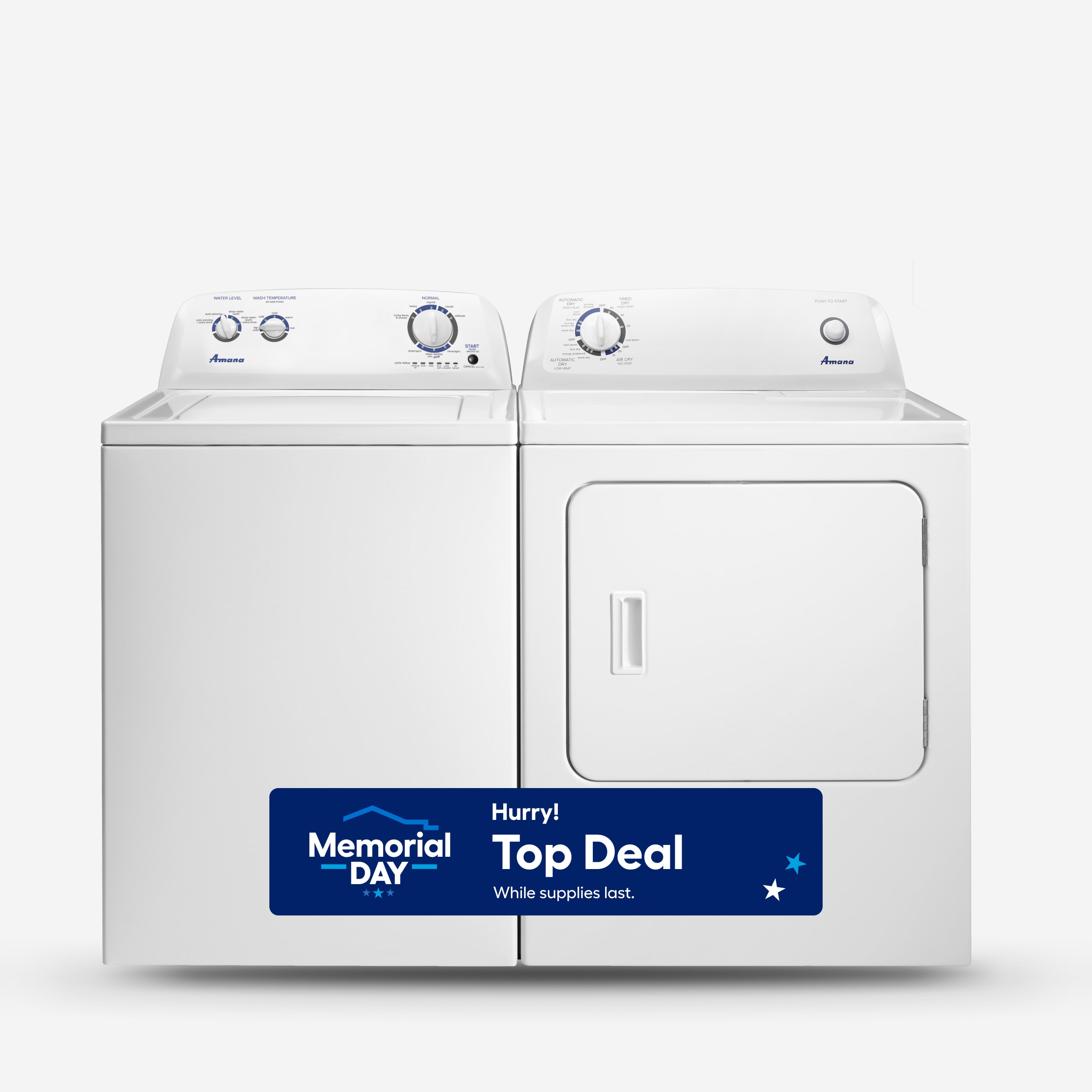 Amana  Top-Load Washer with Agitator & Vented Electric Dryer Set