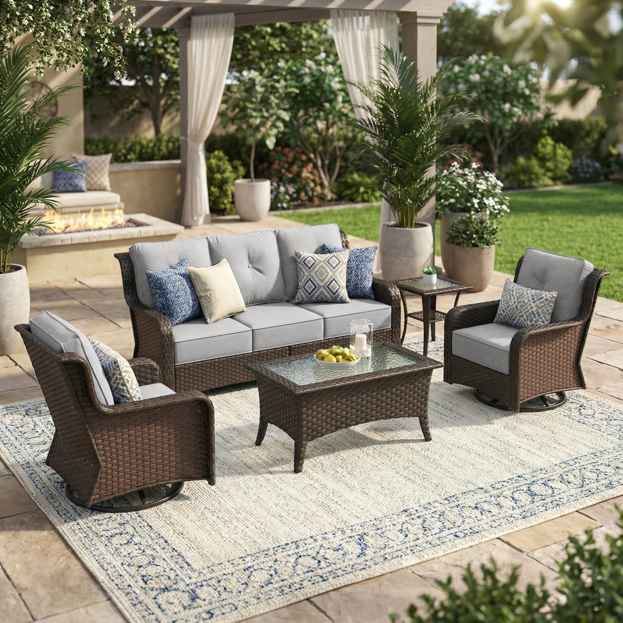 AURA OUTDOOR LS-OWCS-003-GY Patio-Conversation-Sets - View #5