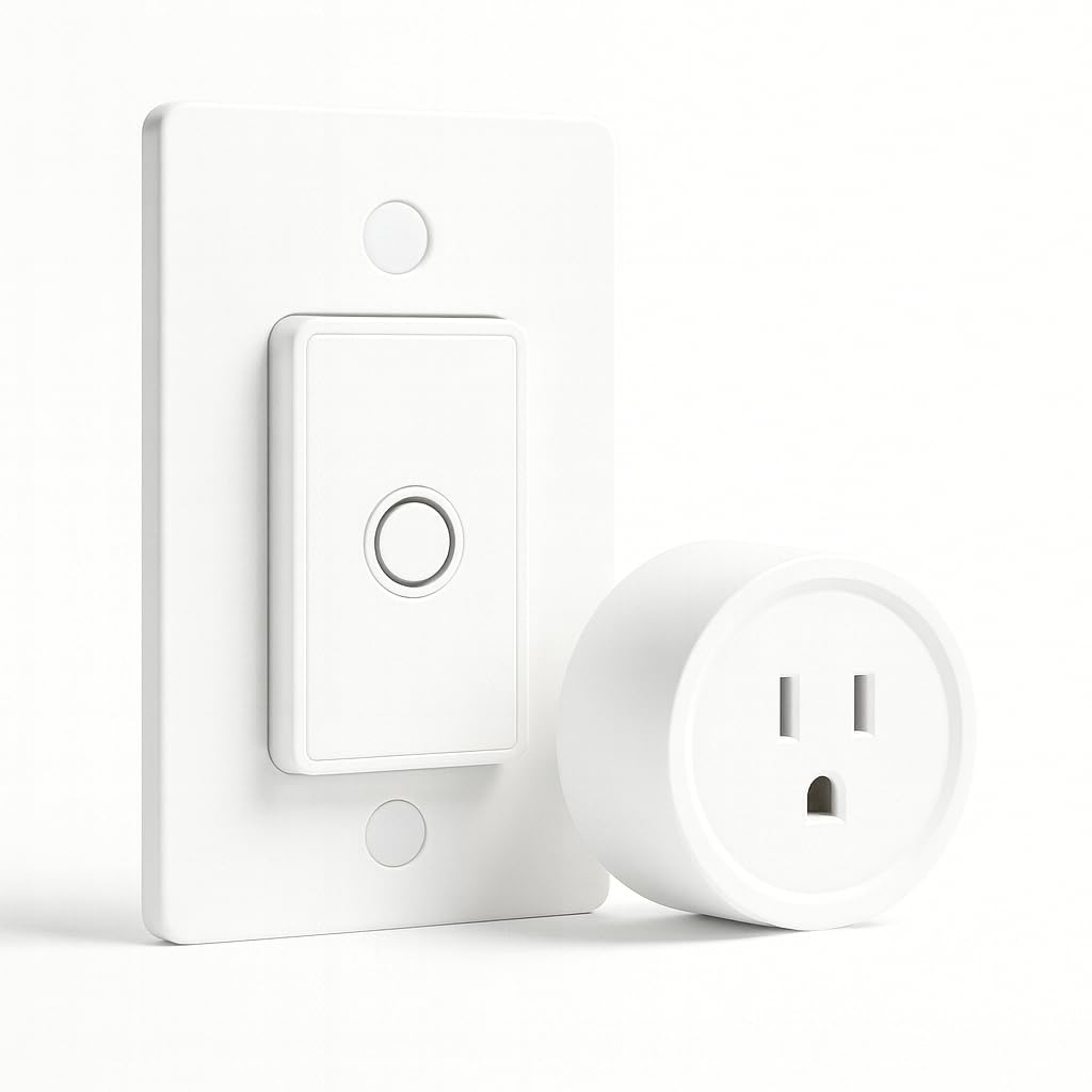 ITOPFOX  Wireless Remote Control Outlet Kit Wall Switch and Portable Remote 656ft Range Pre Programmed No Wiring for Lights and Small Appliances