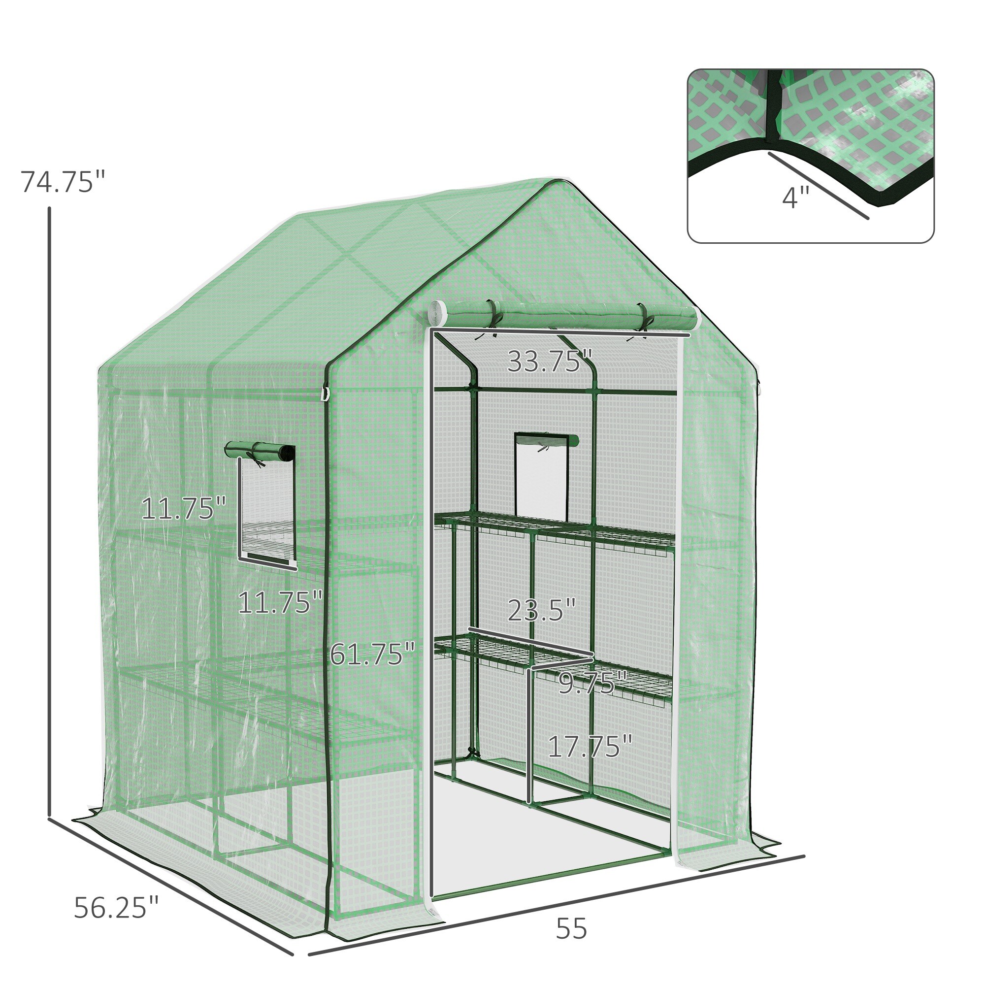 Outsunny 845-934V00GN greenhouses - View #3