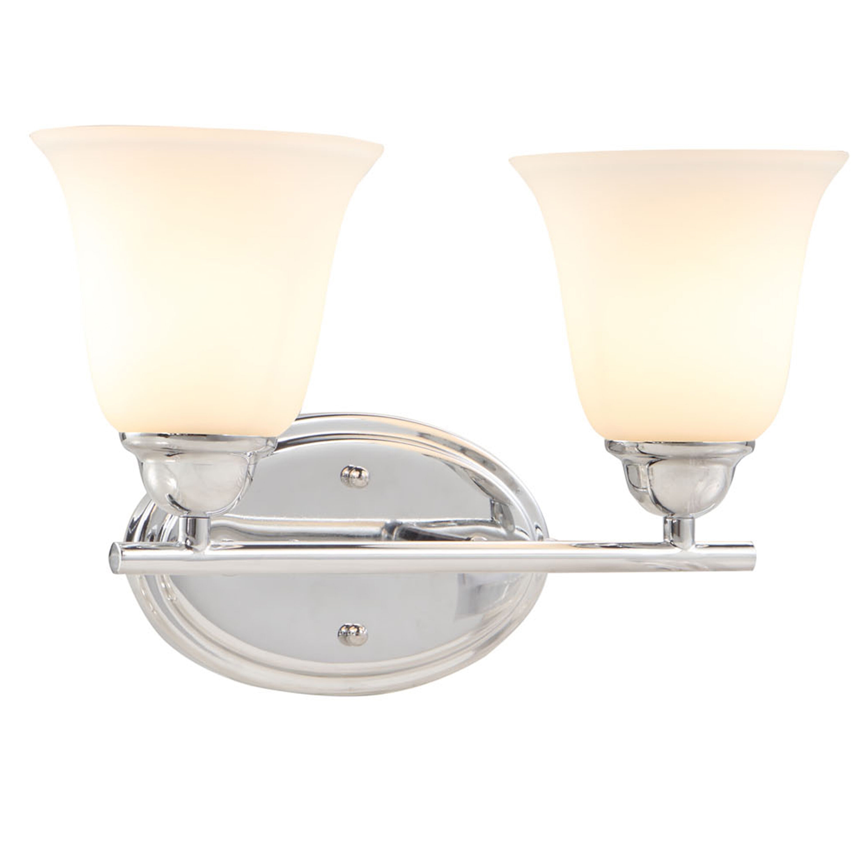 Aspen Creative Corporation 62230 16-in 2 -Light Chrome Transitional Vanity light