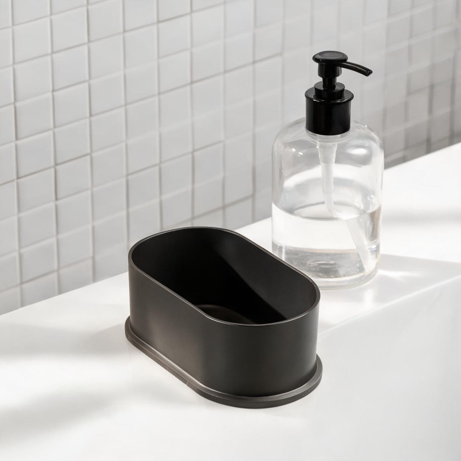 chillscreamni Modern Neutral Gray ABS U-Shaped Vanity Drawer Insert with Plumbing Clearance for Bathroom Organization #NKIAX05SW2B5