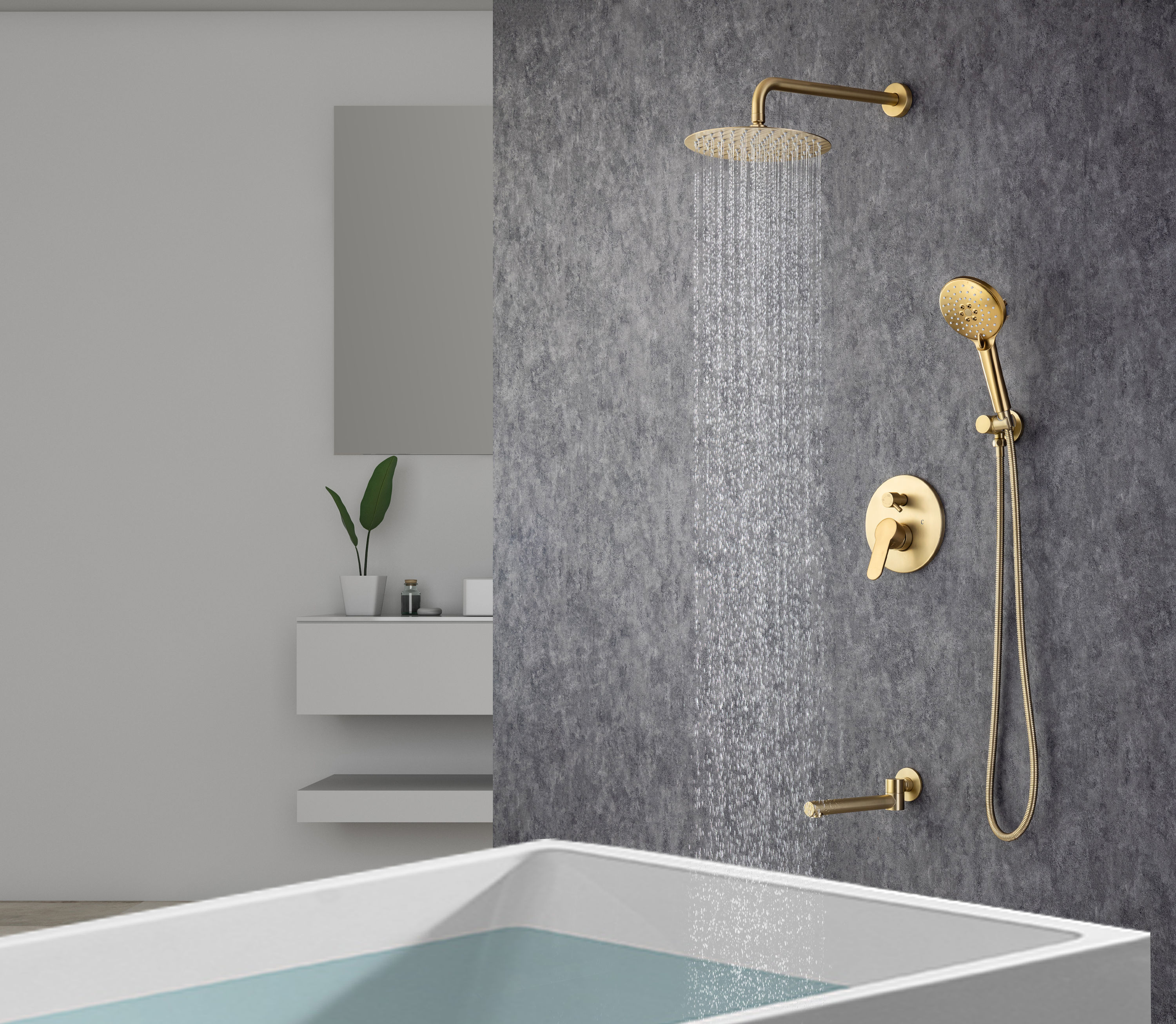 WELLFOR DB-03BF10BG Tub-Shower-Faucets - View #3
