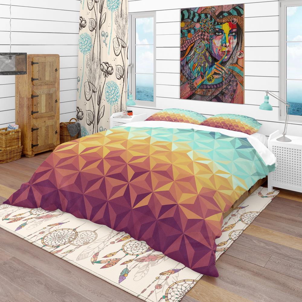 Designart BED18809-K 3-Piece Blue King Duvet Cover Set