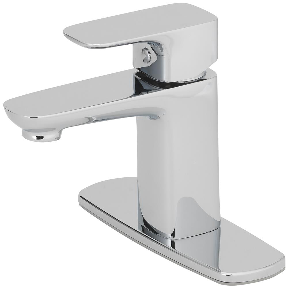 Home2O Farrah Chrome 1-Handle 4-in centerset WaterSense Bathroom Sink  Faucet with Drain with Deck Plate in the Bathroom Sink Faucets department  at Lowes.com