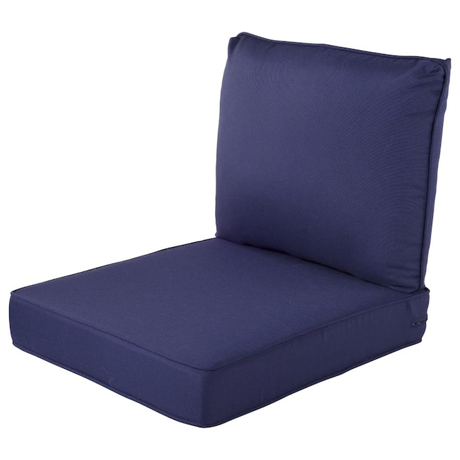 Haven Way 2 Piece Navy Deep Seat Patio Chair Cushion In The Furniture Cushions Department At Com - Navy And White Patio Chair Cushions