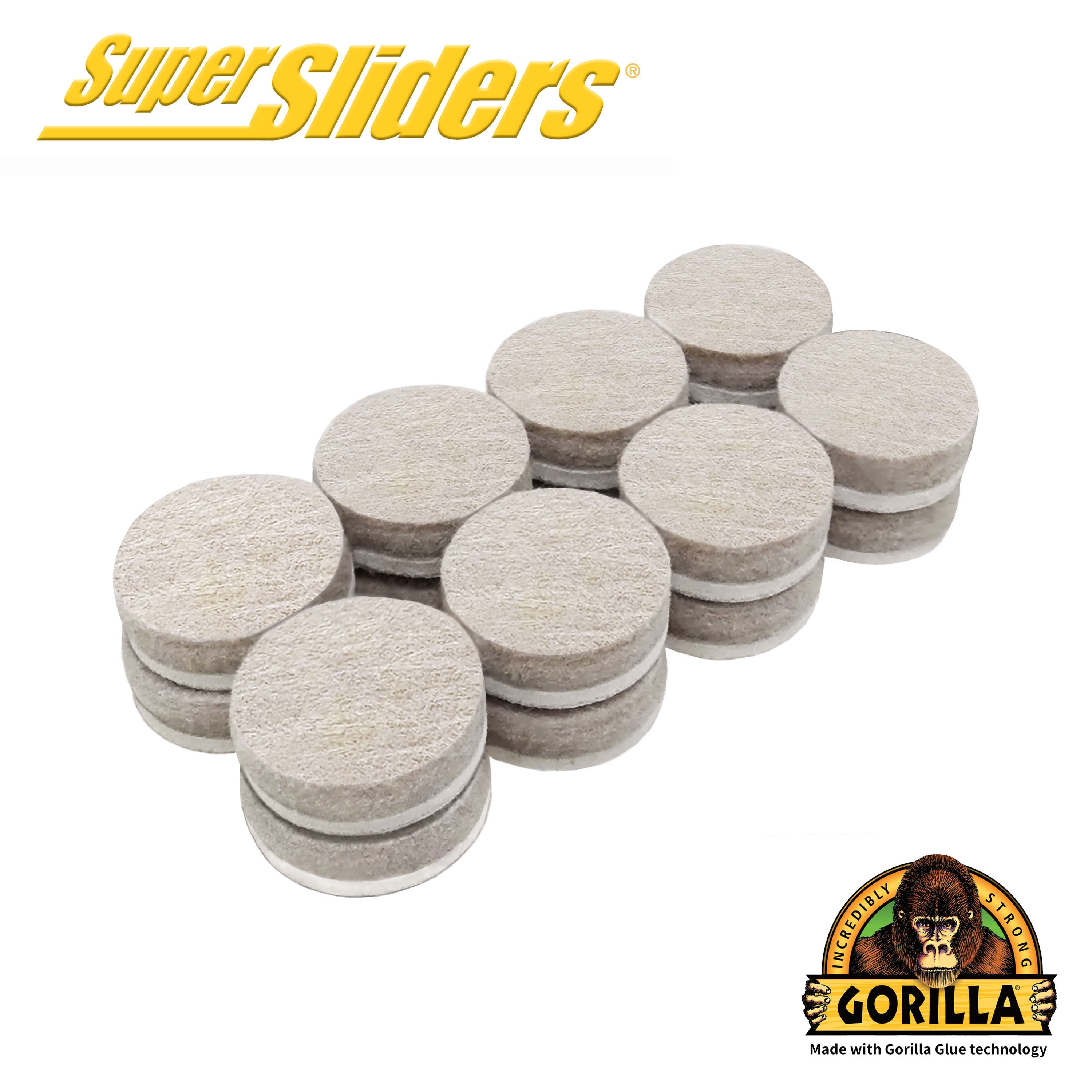 Super Sliders 4843024BG 16 -Pack 3/4-in Beige Round Felt furniture pads
