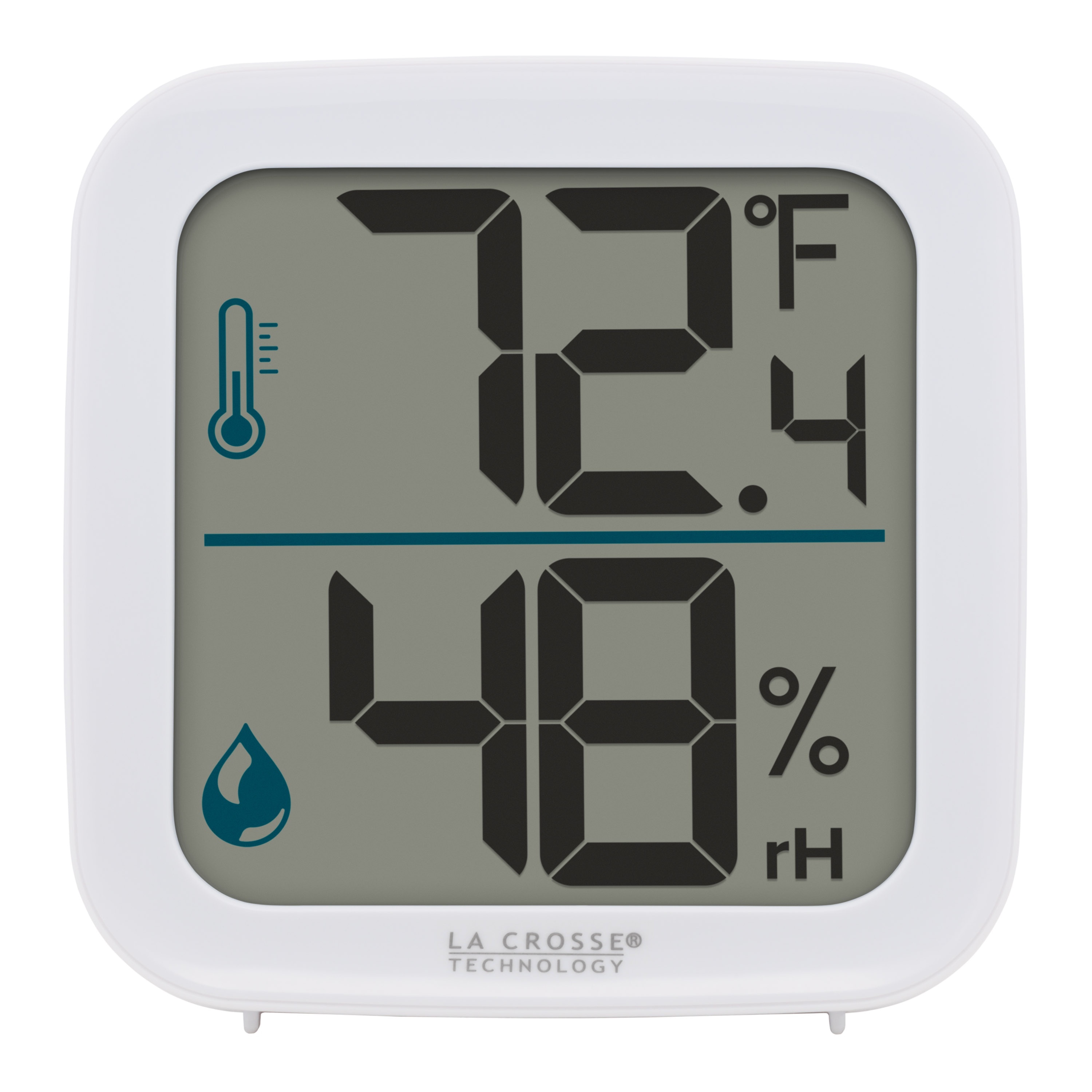 La Crosse Technology  302-1407W Monochromatic Digital Indoor Thermometer with Humidity - White
