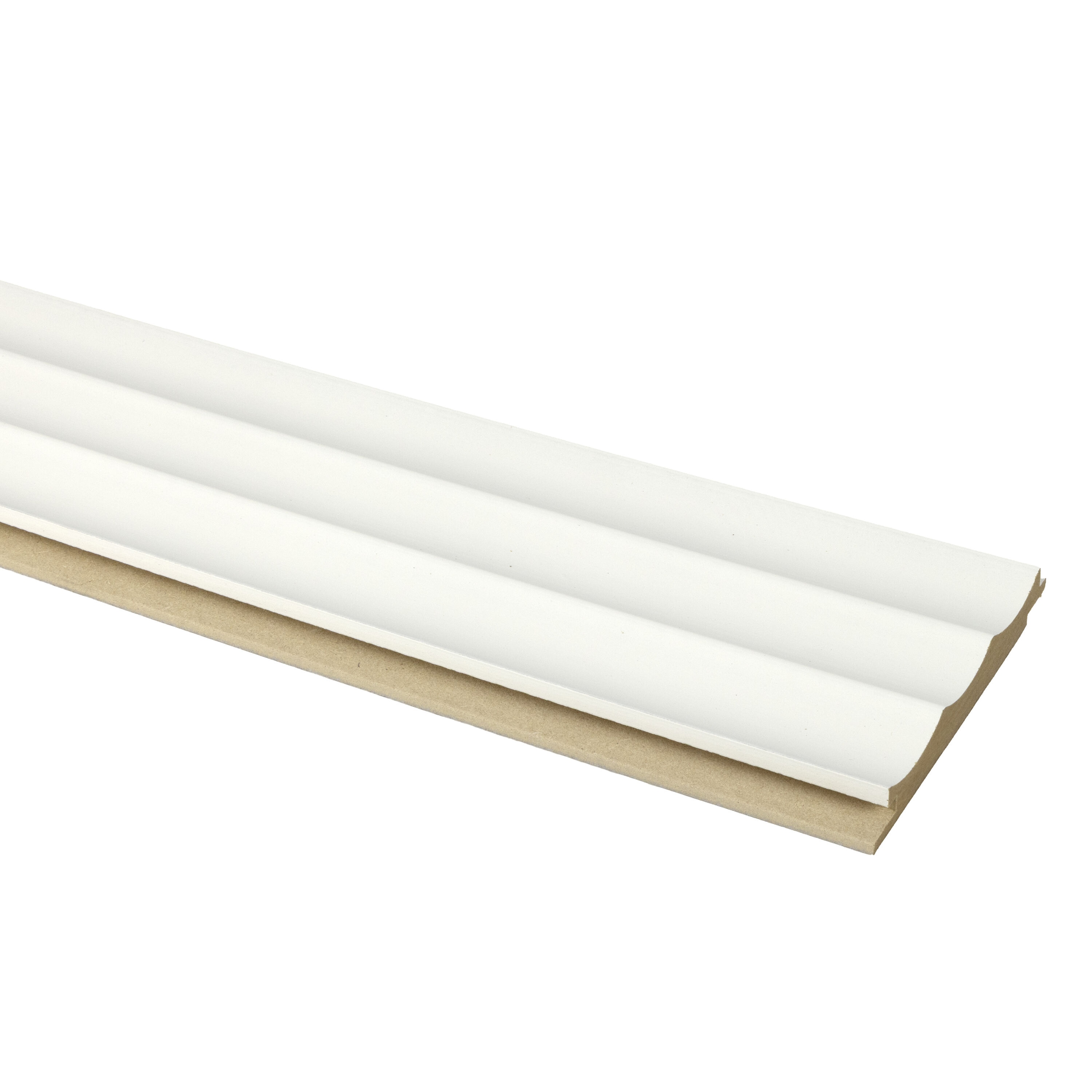 Masisa 9/16-in x 4-23/32-in x 8-ft Painted White MDF Shiplap Round Fluted Wall Plank