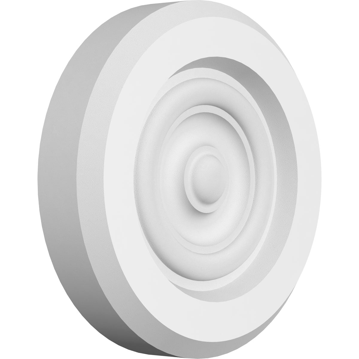 Ekena Millwork ROSP050X050X100GRY03 Standard Grayson Bullseye with Beveled Edge Bullseye 5-in x 5-in Round Unfinished PVC Rosette