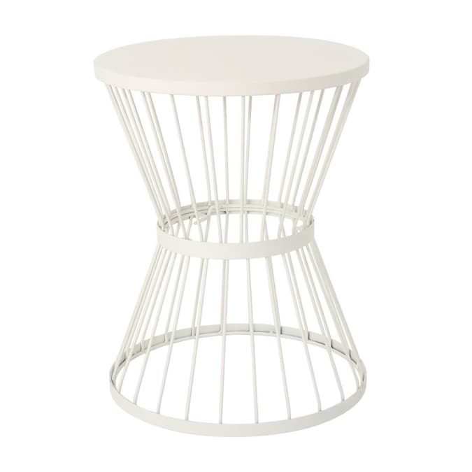 Best Ing Home Decor Lassen Round Outdoor End Table 16 25 In W X L With The Patio Tables Department At Com - White Outdoor Patio Side Tables