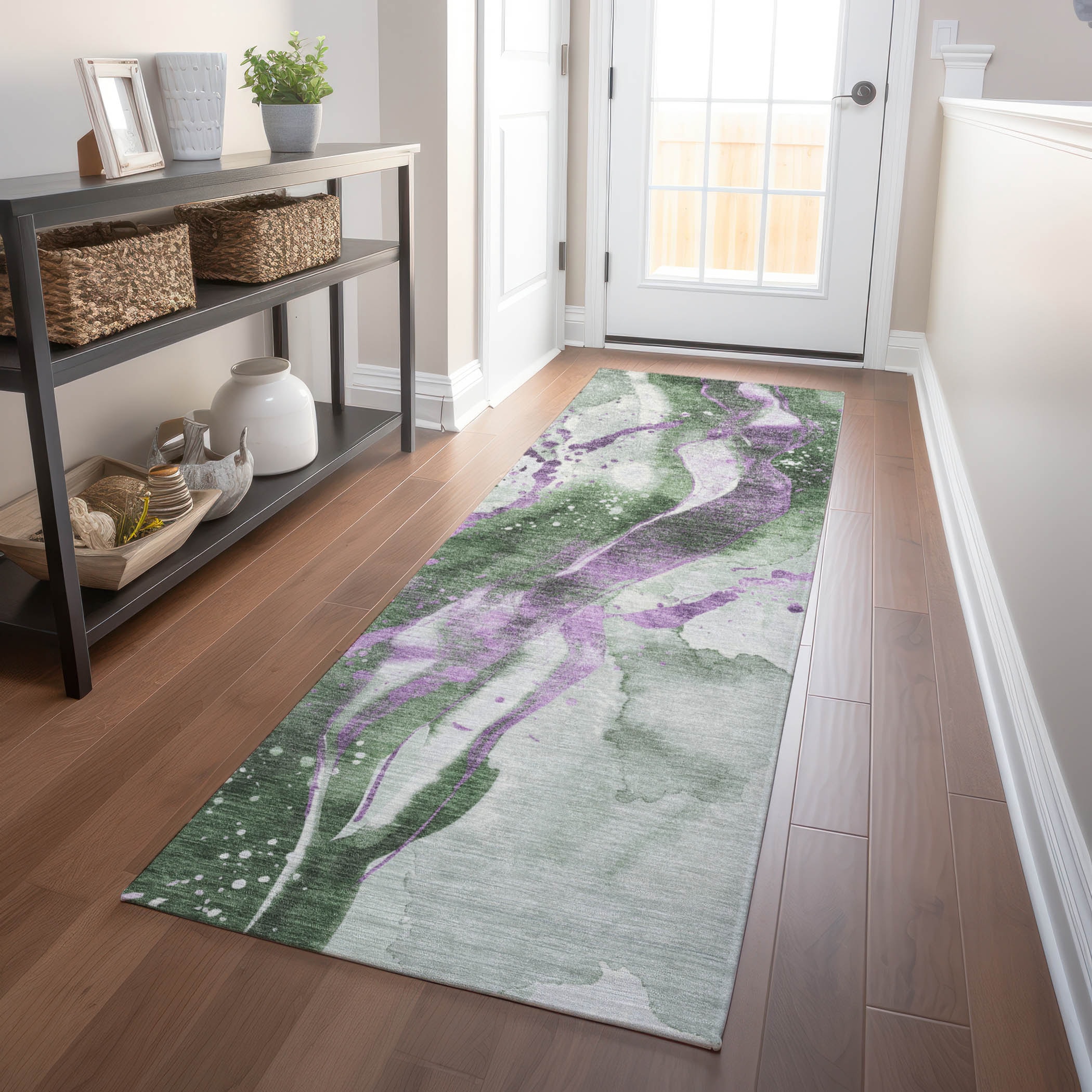 Addison Rugs ACN1523AL2X8 Chantille ACN1523AL 2 x 7 (ft) Polyester Aloe Rectangular Indoor/Outdoor Geometric Machine washable Runner rug