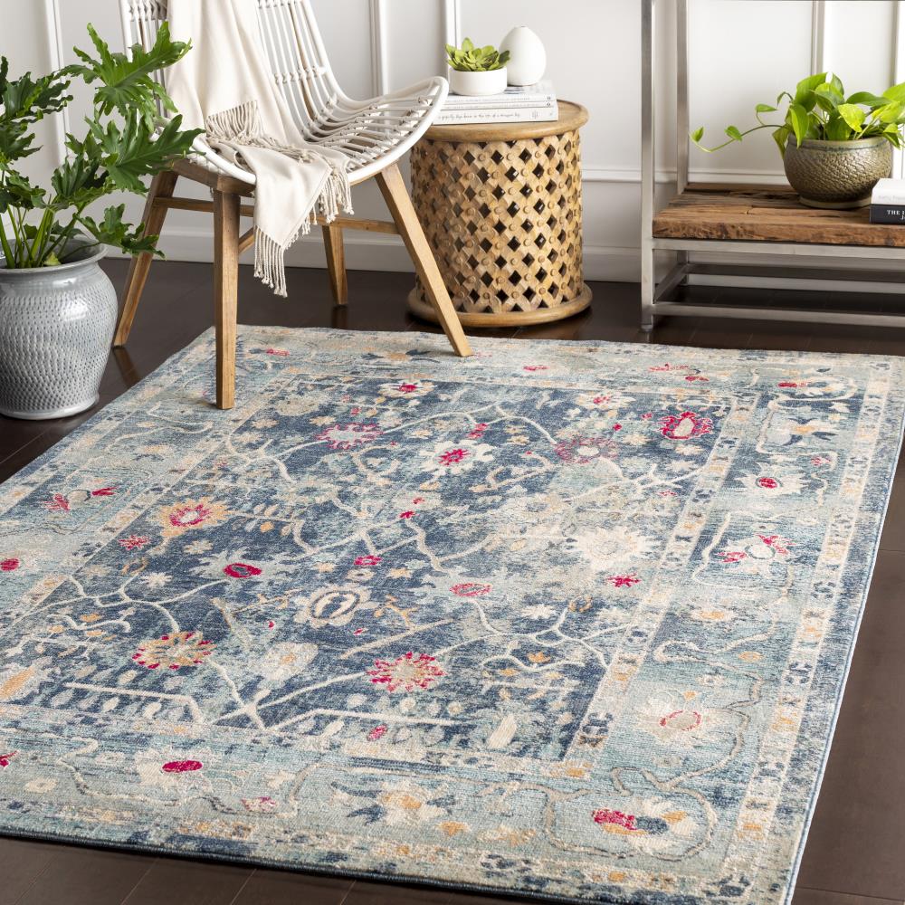 Livabliss BOM2305-31157 Bohemian 4 X 6 Navy Indoor Medallion Oriental Area Rug