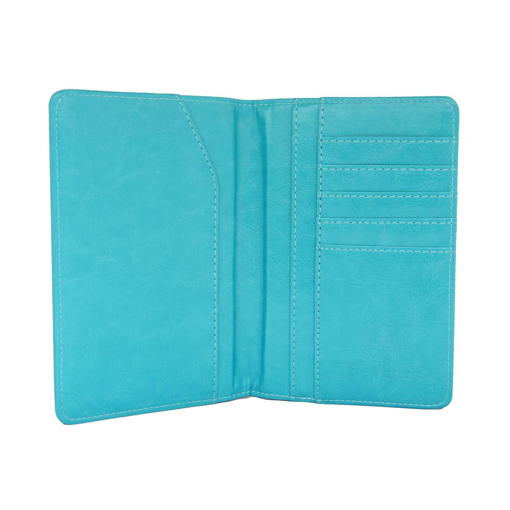 Power By GoGreen 1 Blue Leather Softshell Passport Wallet (1-Bag) at ...