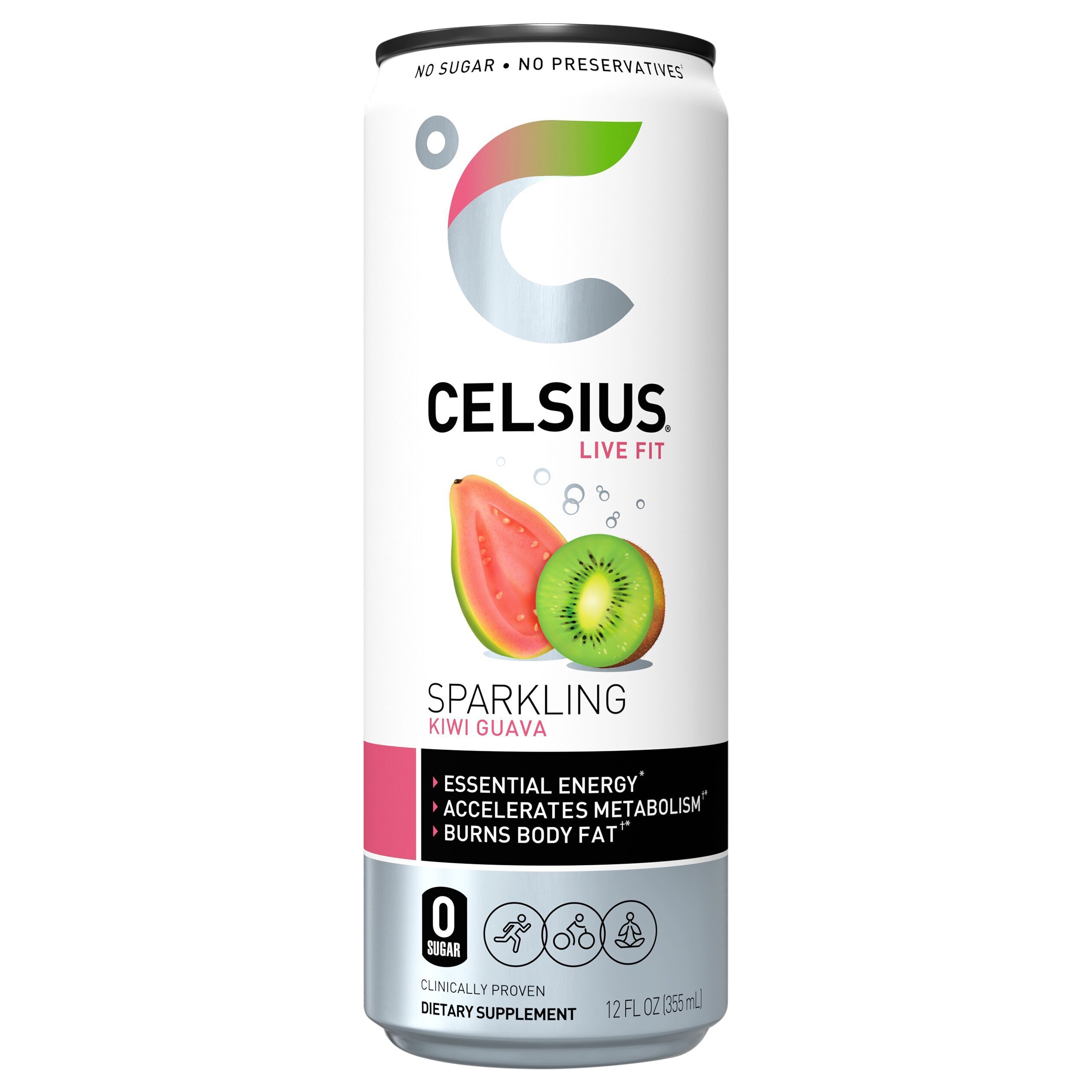 Celsius Kiwi Guava Energy Drink - Refreshing Soft Drink in a Can - No  Artificial Flavors - Gluten Free & Vegan in the Soft Drinks department at