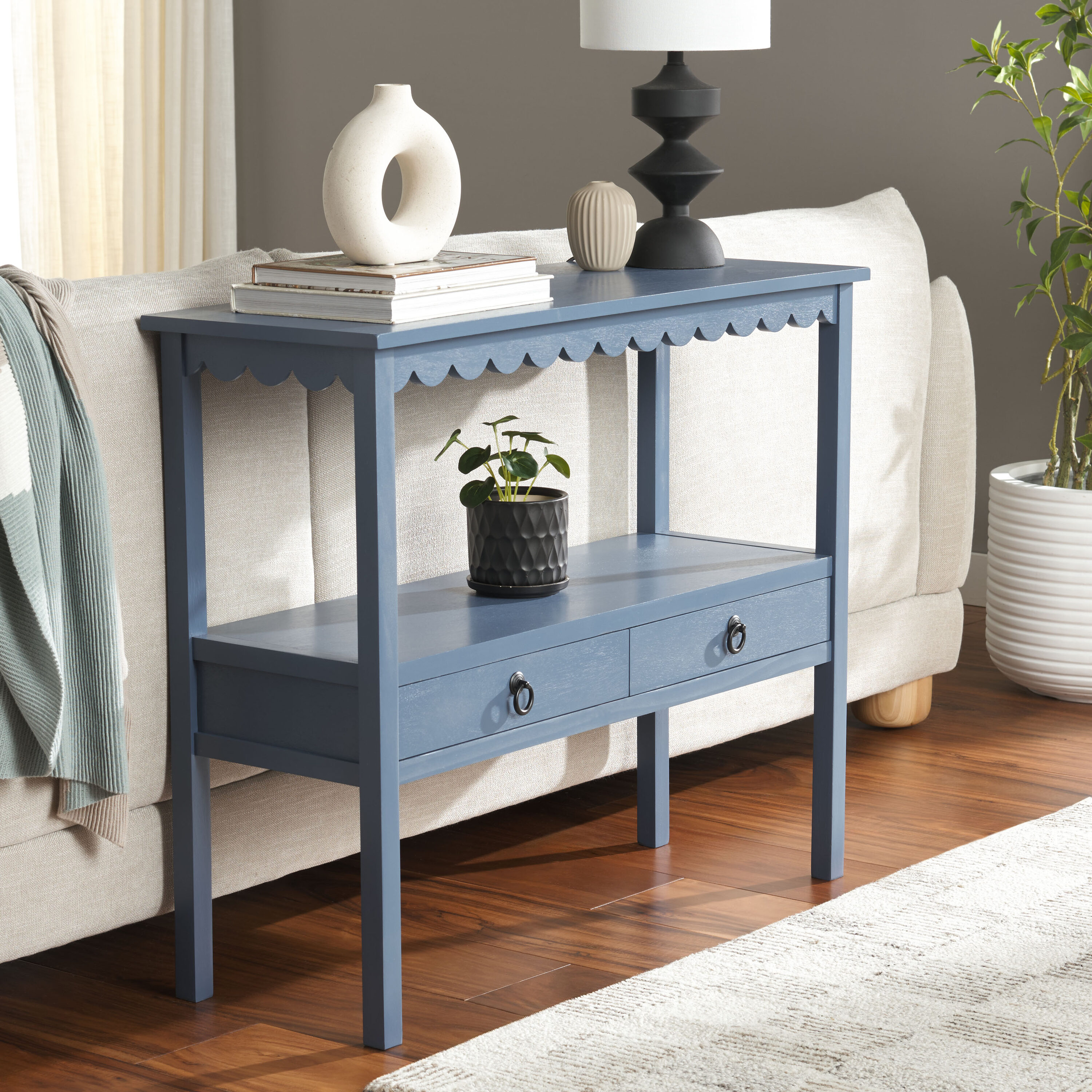 Safavieh - Country Rectangular Wood Pine 35.4-in W x 29.5-in H Console table with Drawers