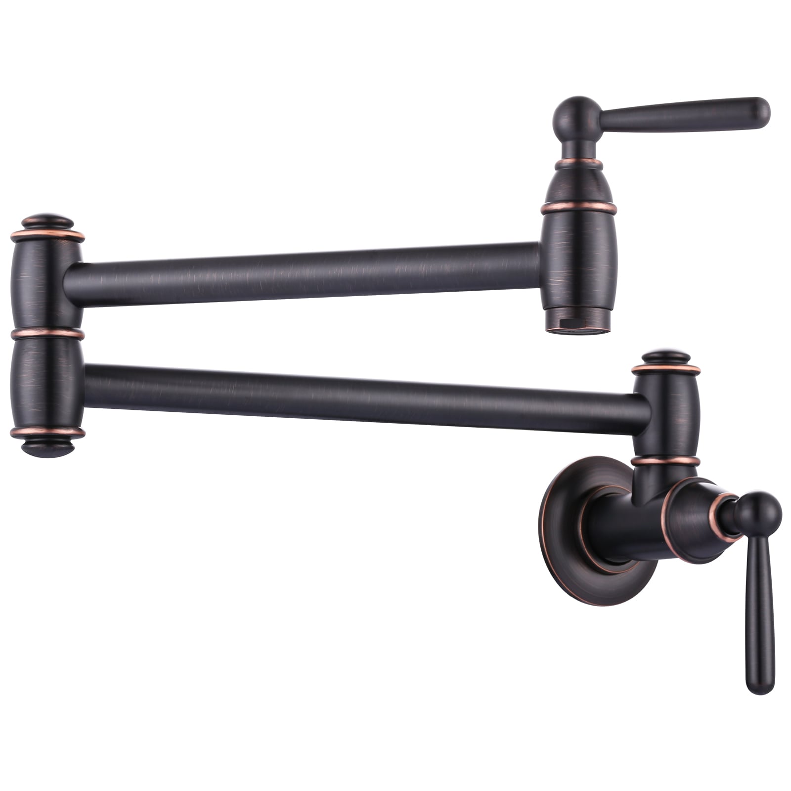 WOWOW 2314900RB-LW Oil Rubbed Bronze Double Handle Wall-mount Pot Filler Kitchen Faucet