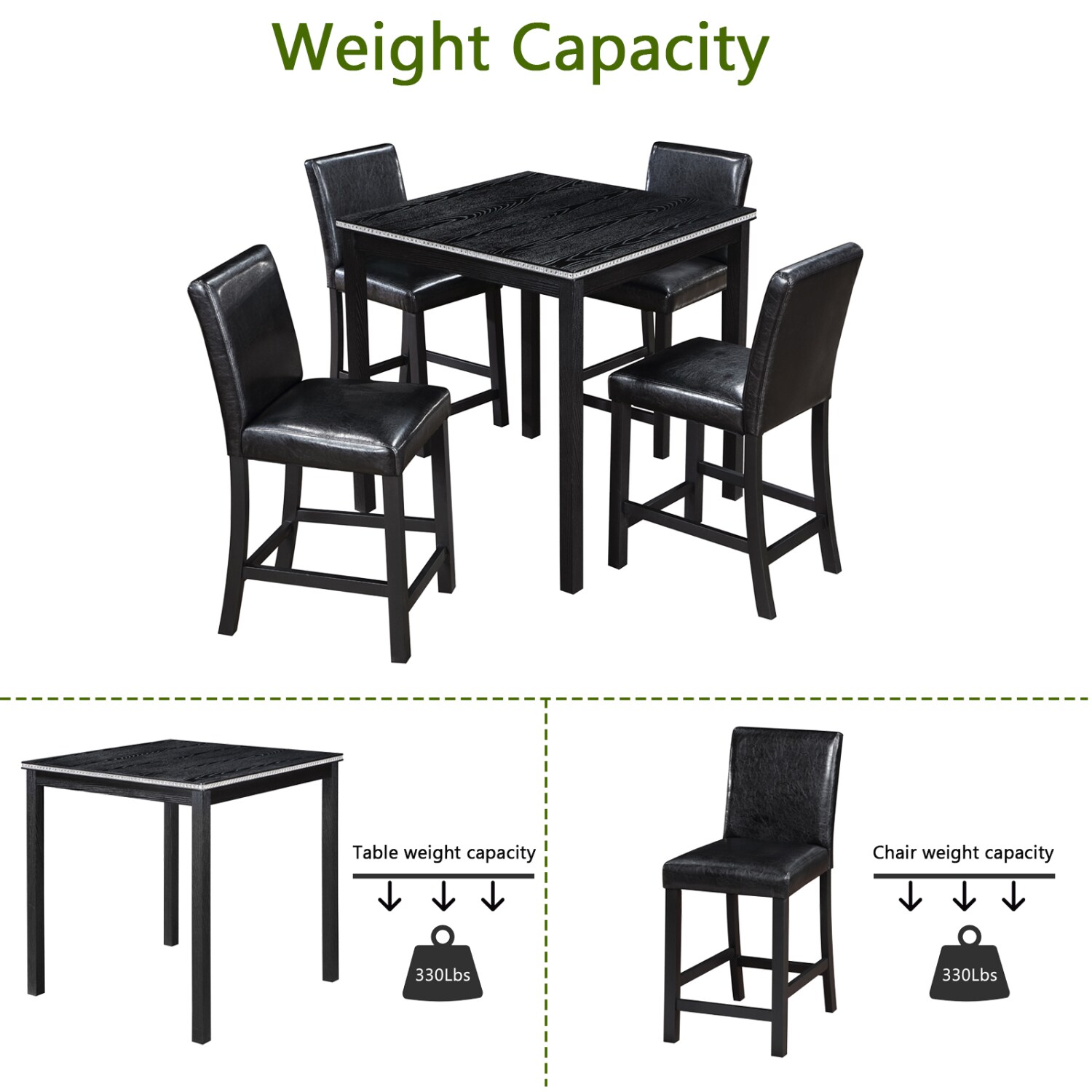 Streamdale Furniture Streamdale Elegant Counter-Height Dining Set Table ...