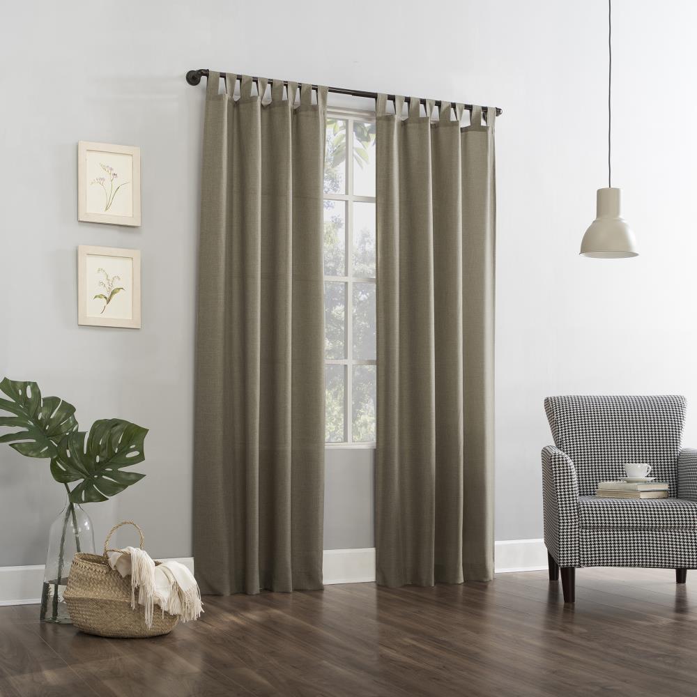 Barley Heathered Texture Tab Top Semi-Sheer Curtain Panel 40" x 63"