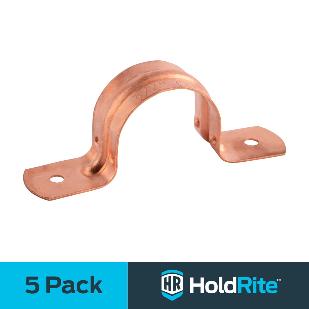 HoldRite CPS075Z5 5 -Pack 3/4-in to 3/4-in dia Copper plated steel 2-hole pipe strap