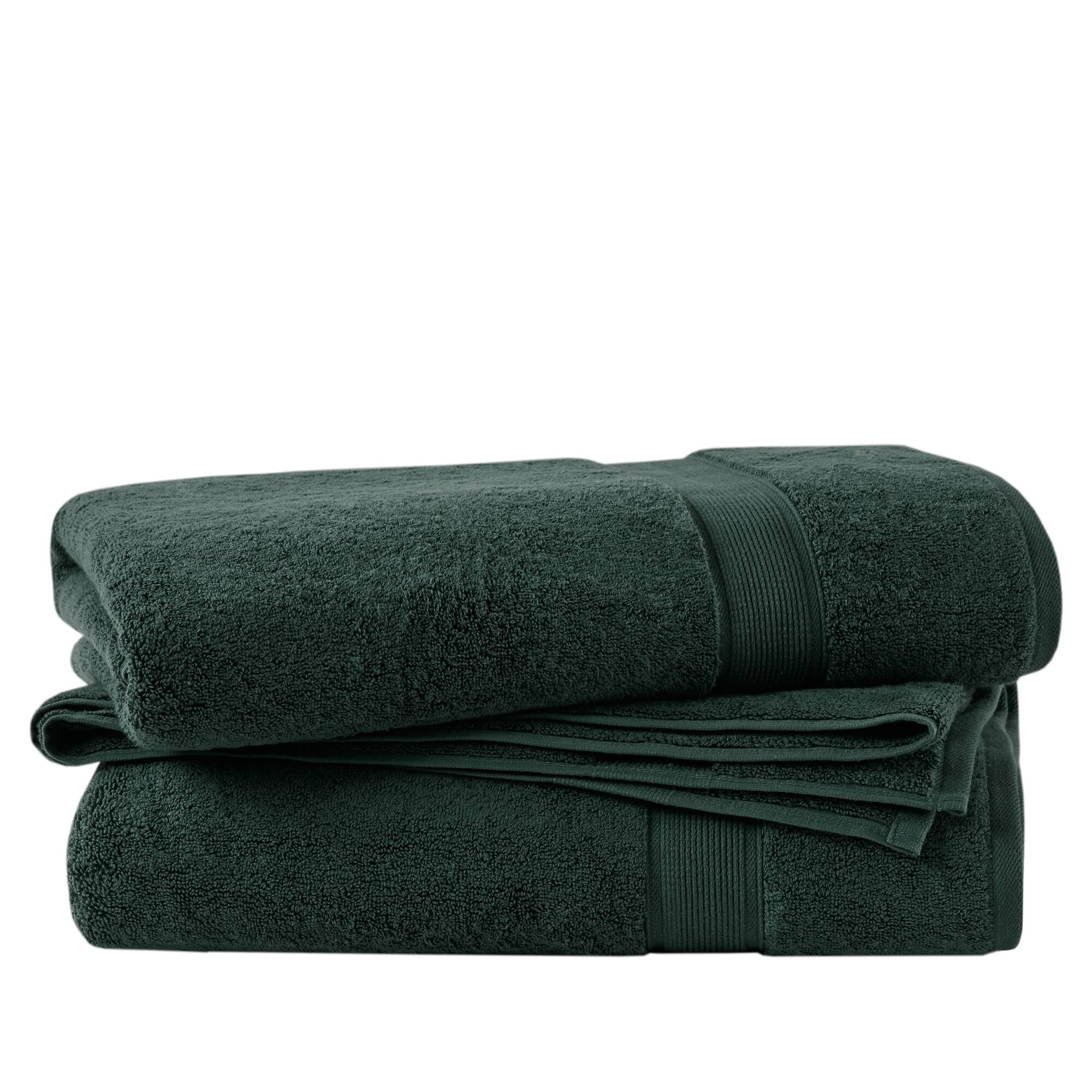 Madison Park Signature MPS73-530 2-Piece Dark Green Cotton Bath Sheet
