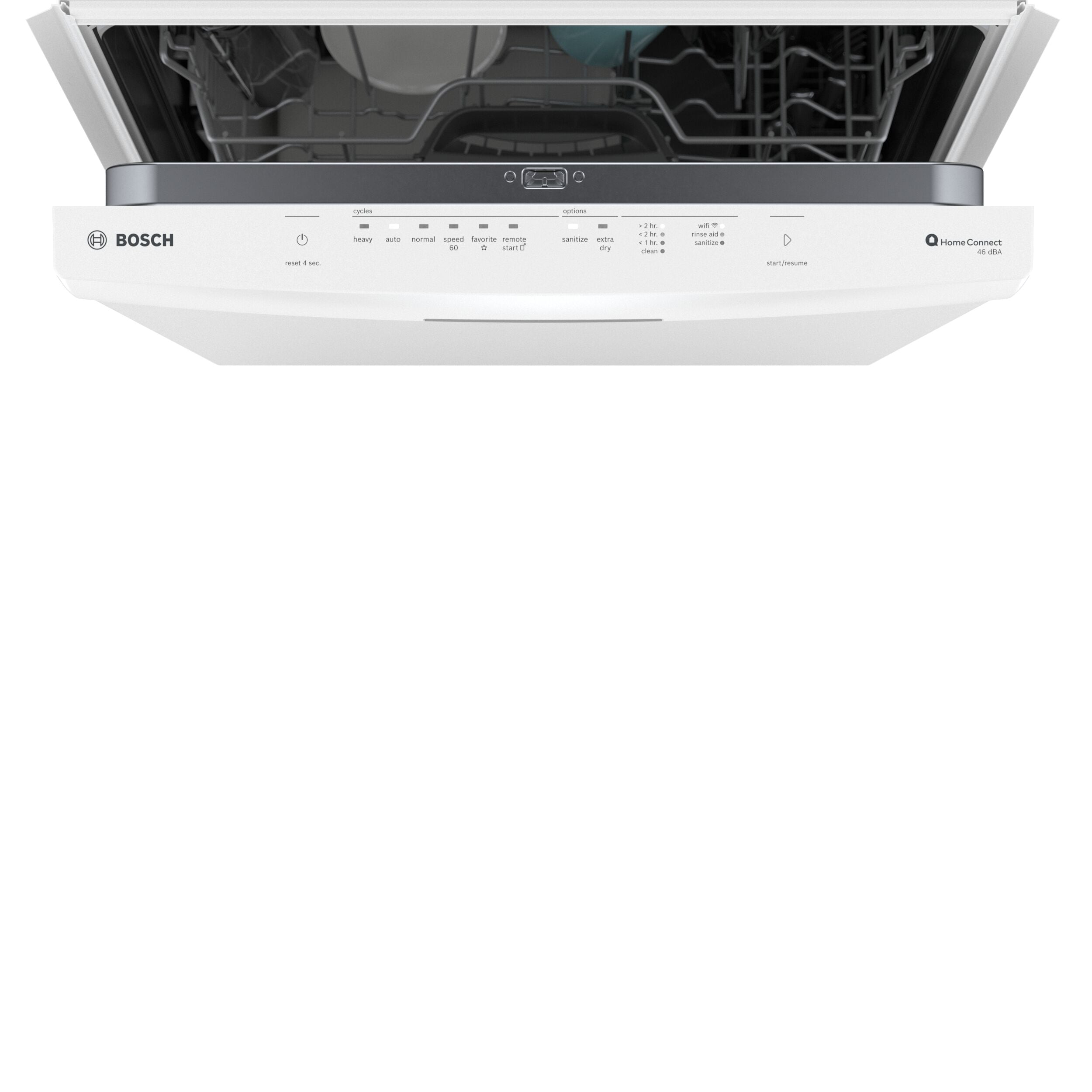 Bosch 100 Series Front Control 24-in Smart Built-In Dishwasher (White),  50-dBA