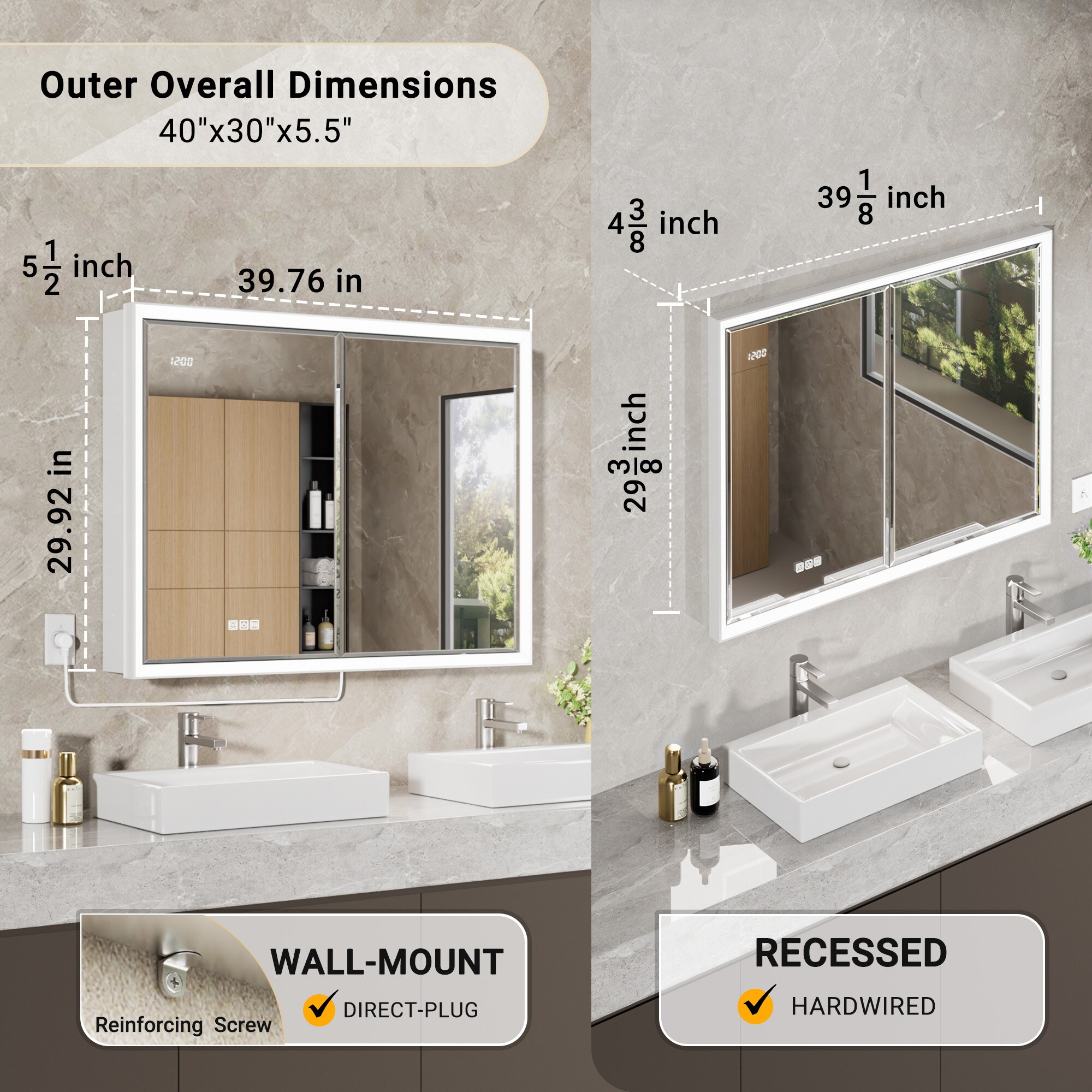 QueenFun BLMB4030 Bathroom-Medicine-Cabinets - View #5